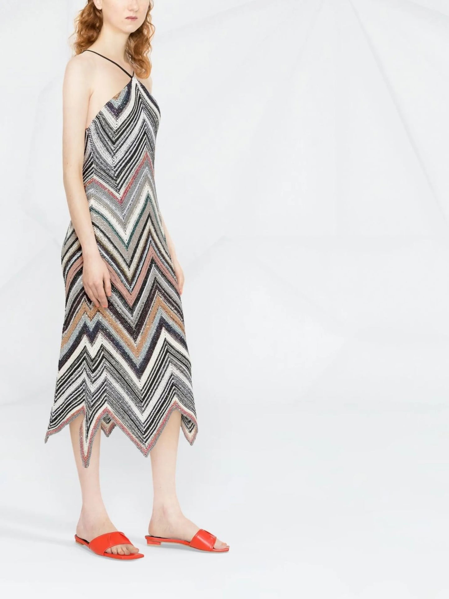 zig-zag pattern knit dress