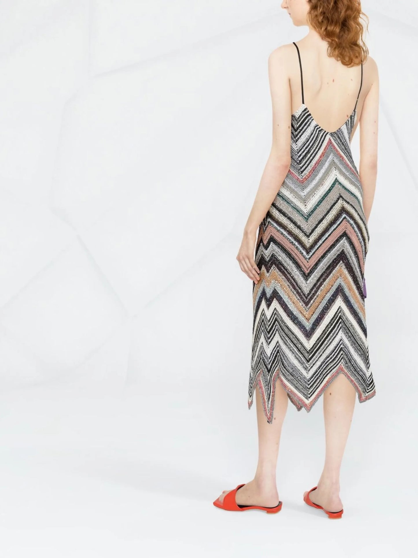 zig-zag pattern knit dress