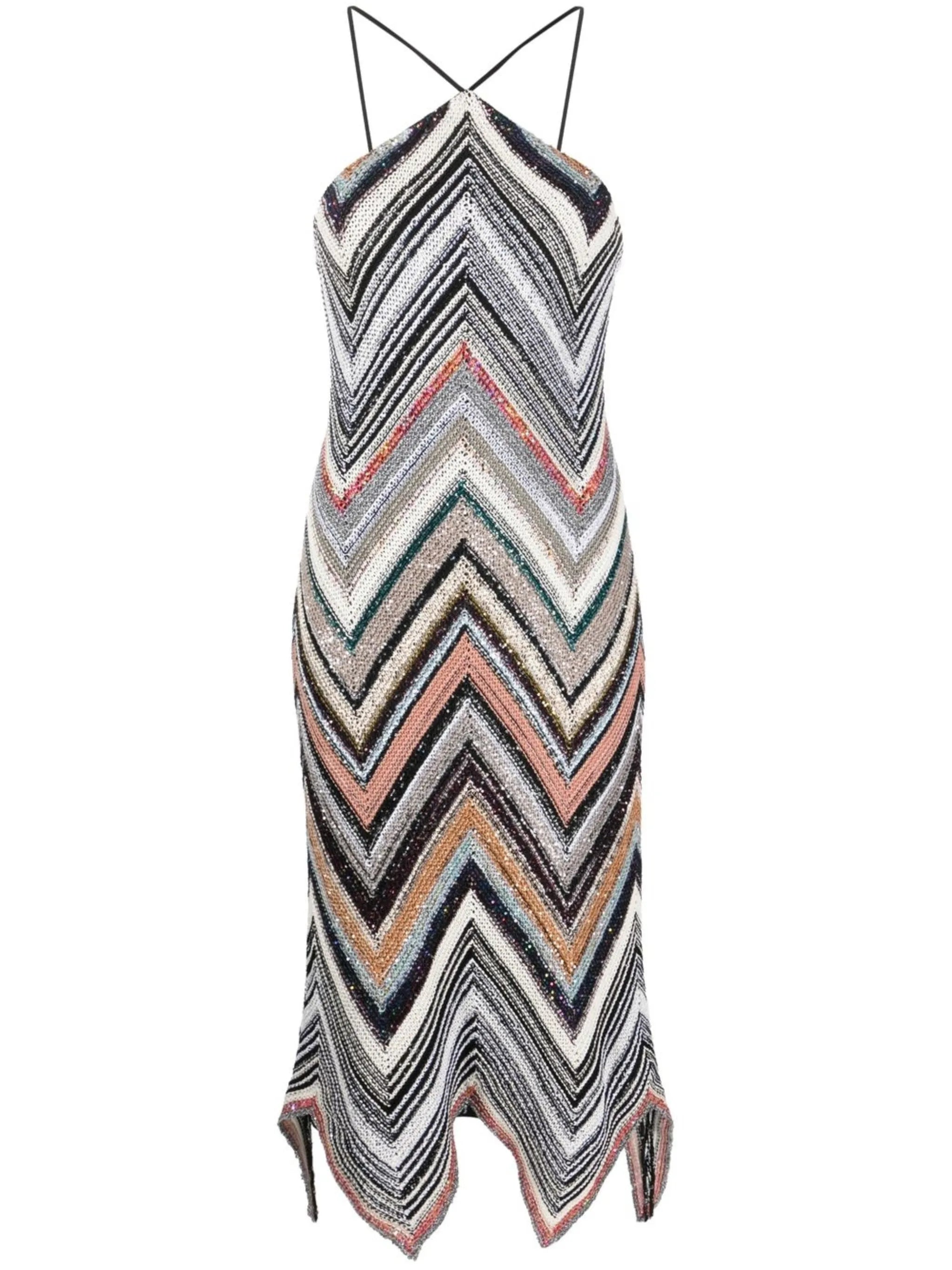 zig-zag pattern knit dress