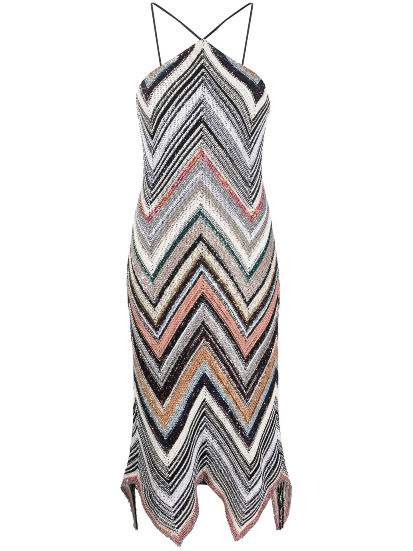 zig-zag pattern knit dress