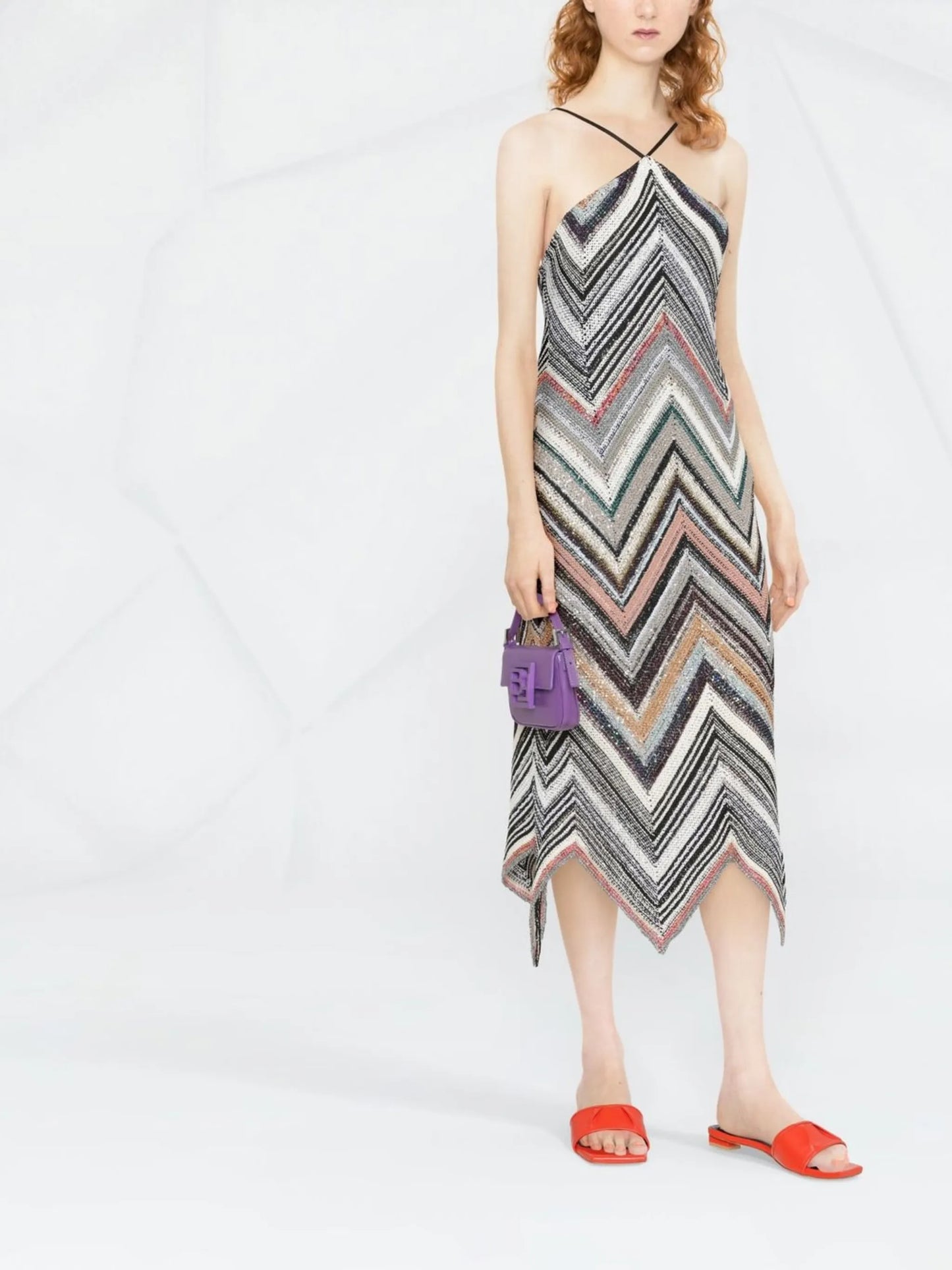 zig-zag pattern knit dress