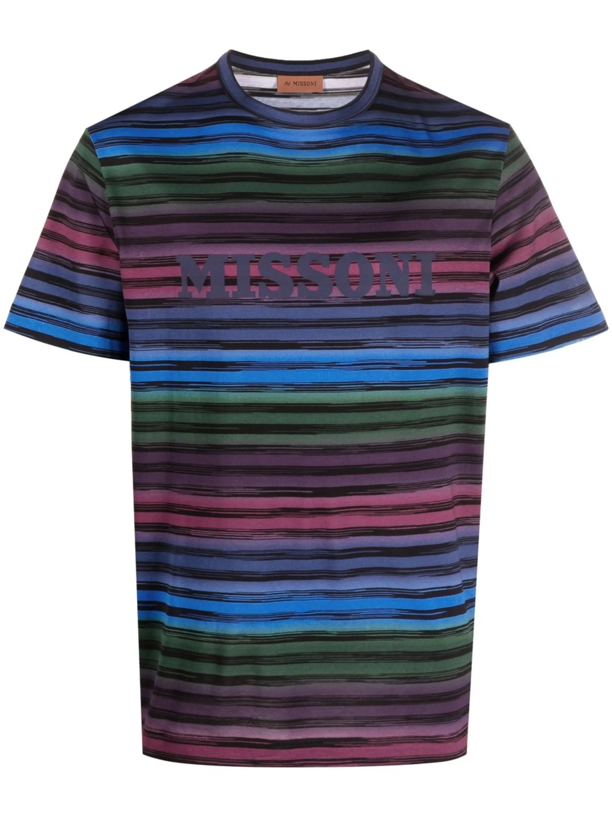striped logo-print T-shirt