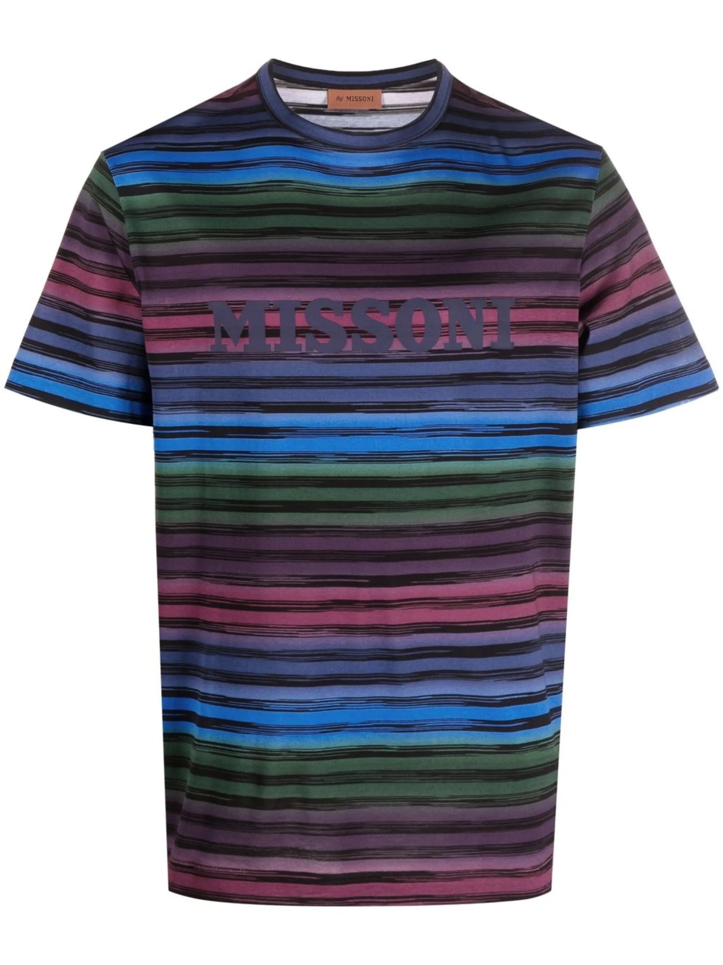 striped logo-print T-shirt