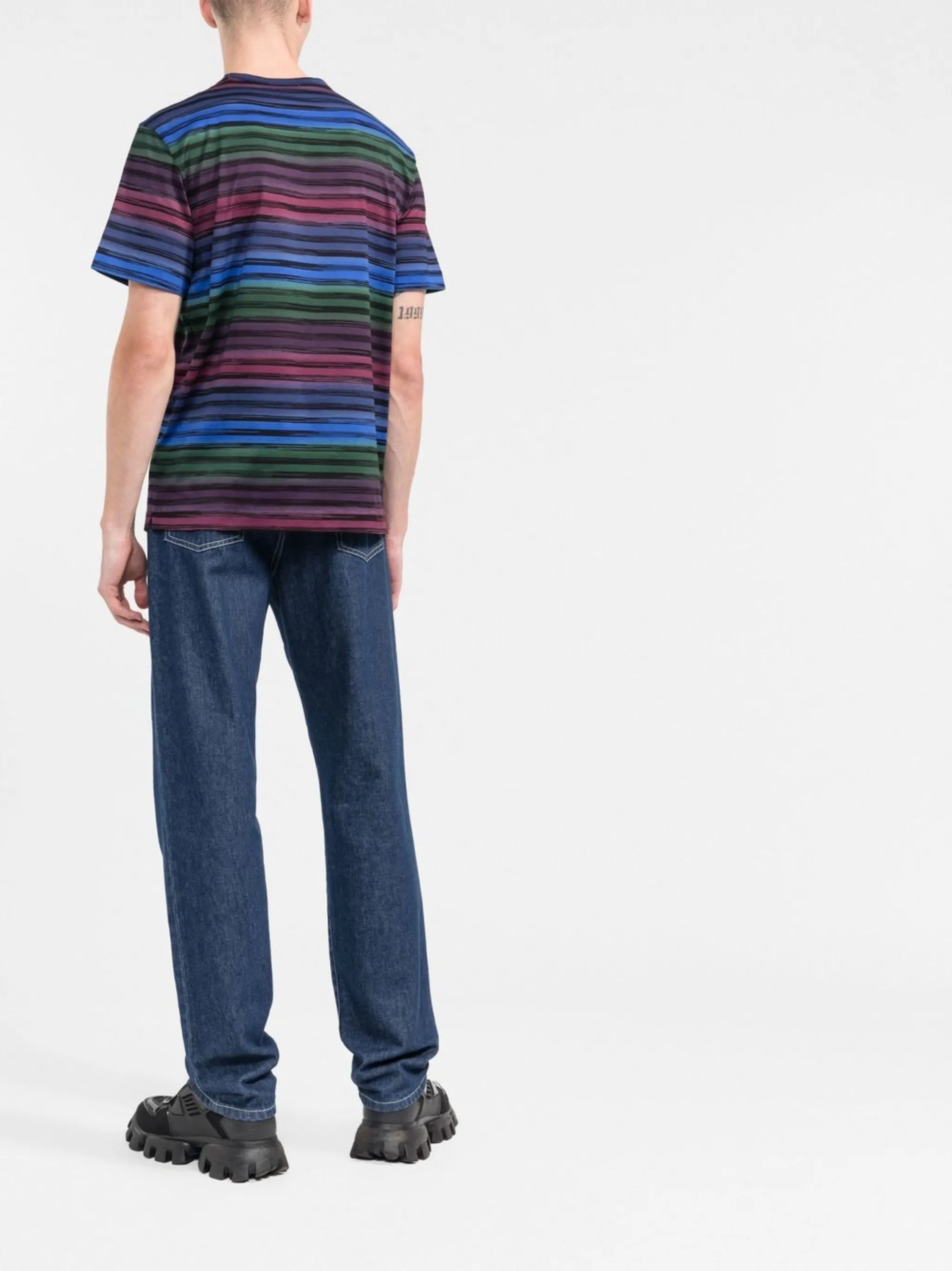 striped logo-print T-shirt