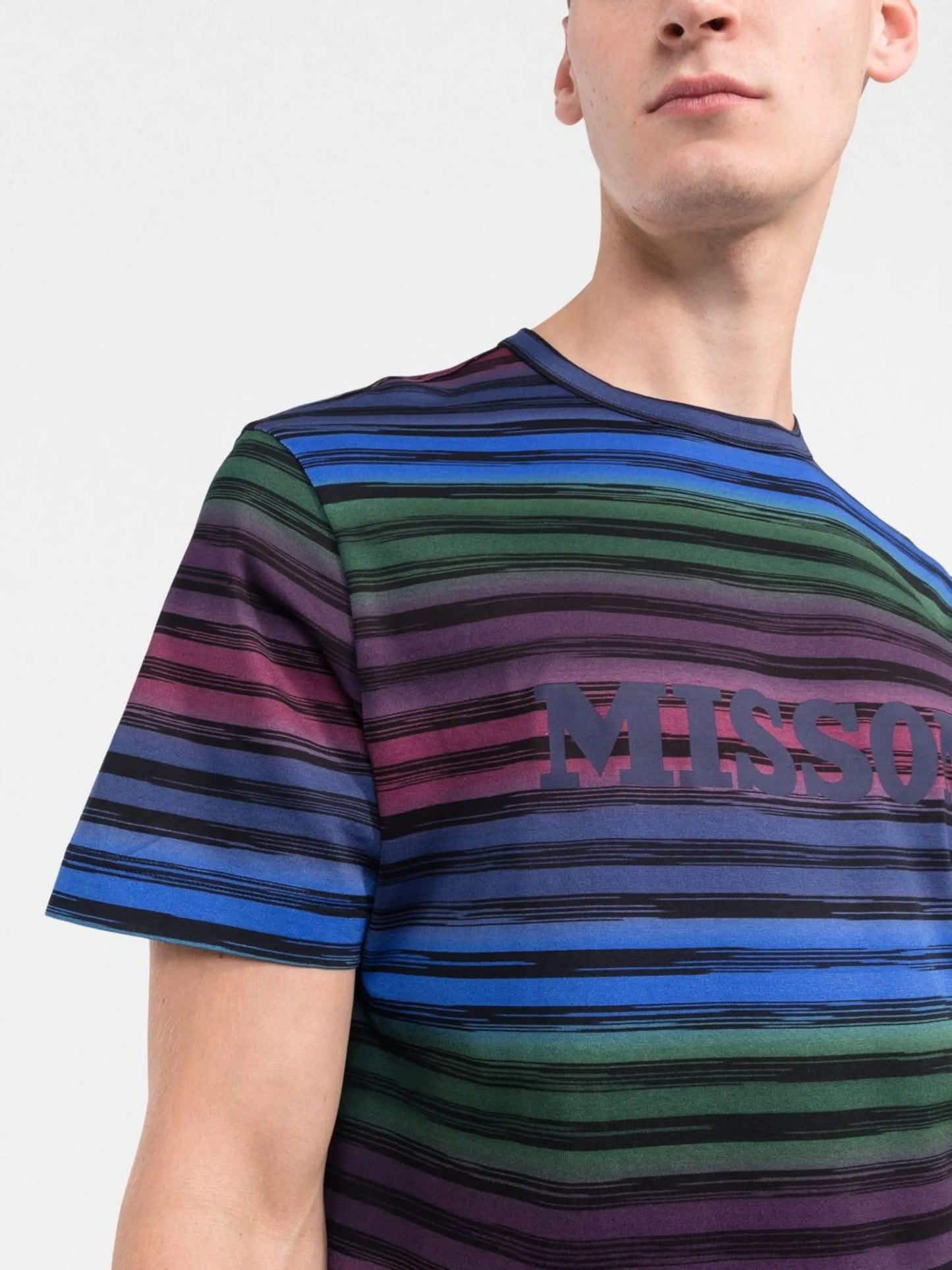 striped logo-print T-shirt