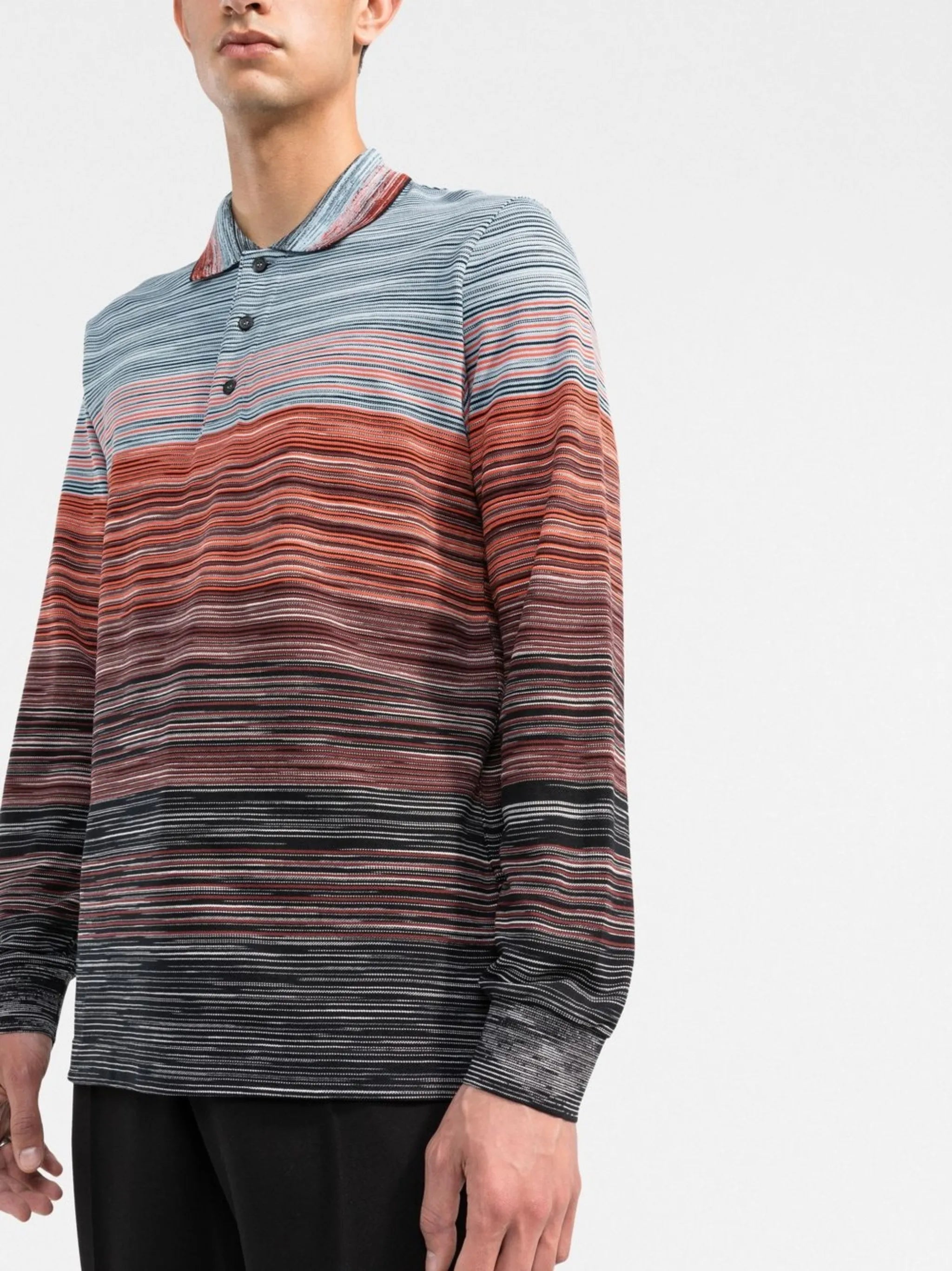 marl-knit polo shirt