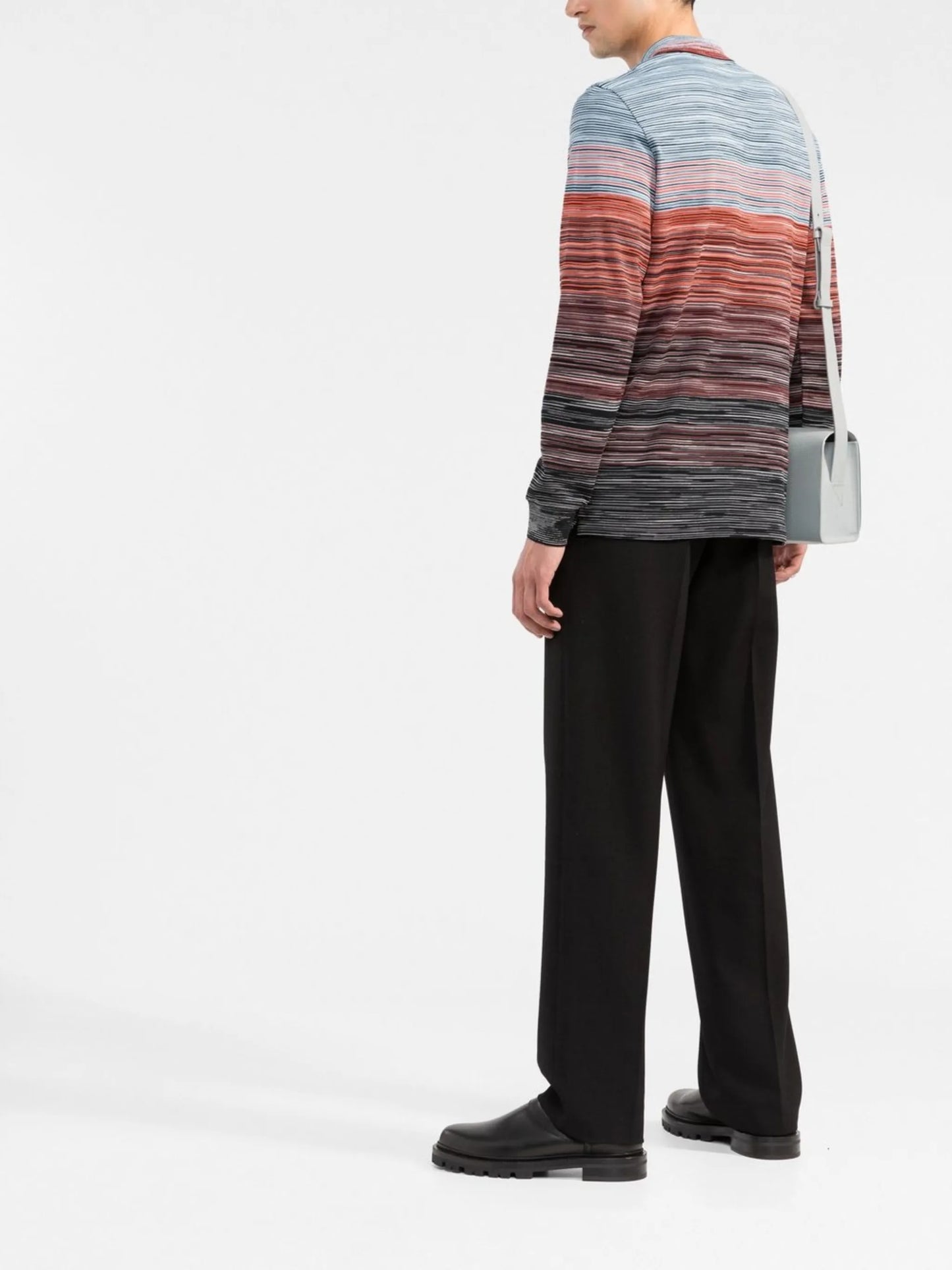 marl-knit polo shirt