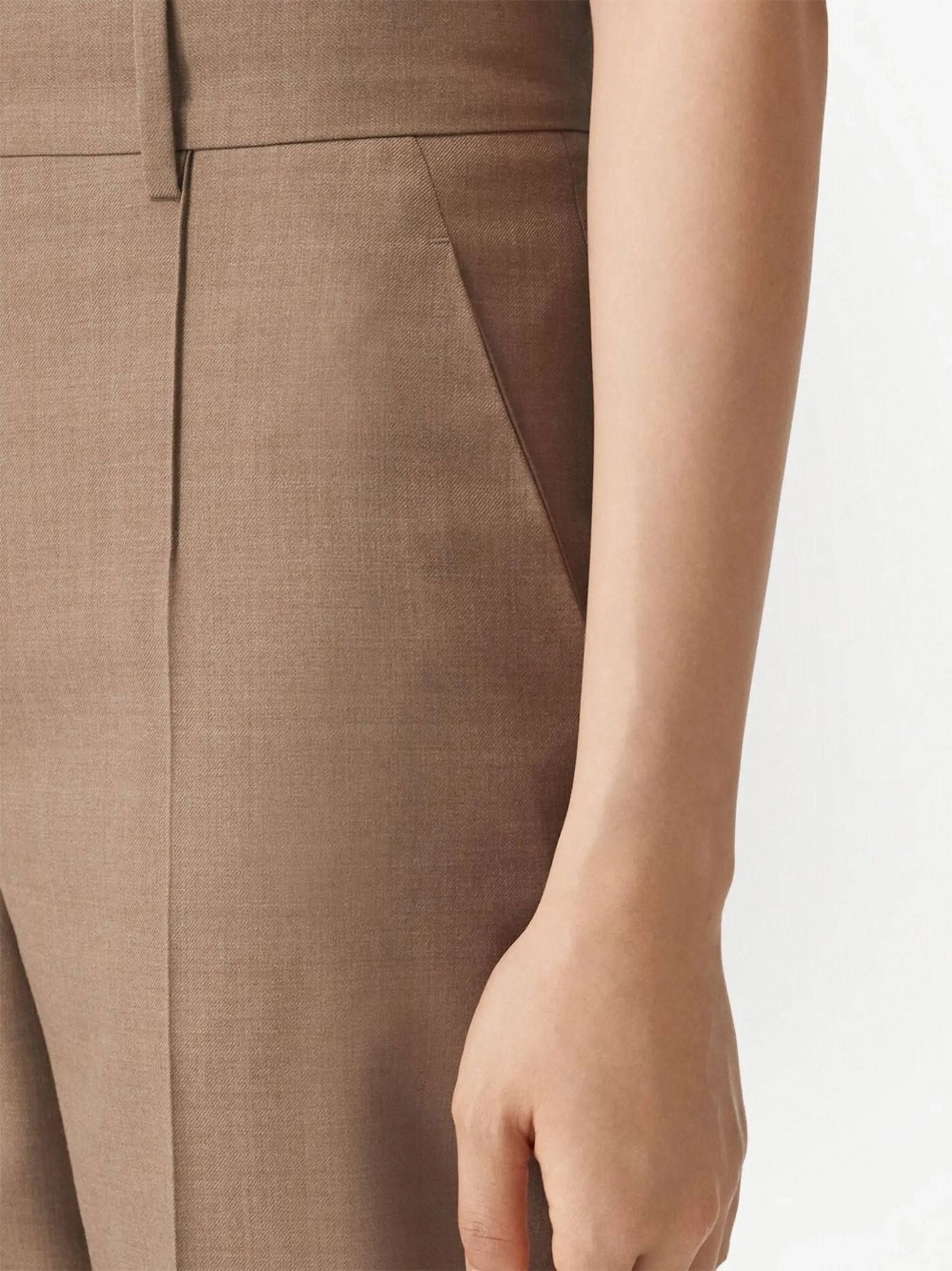 wide-leg wool trousers