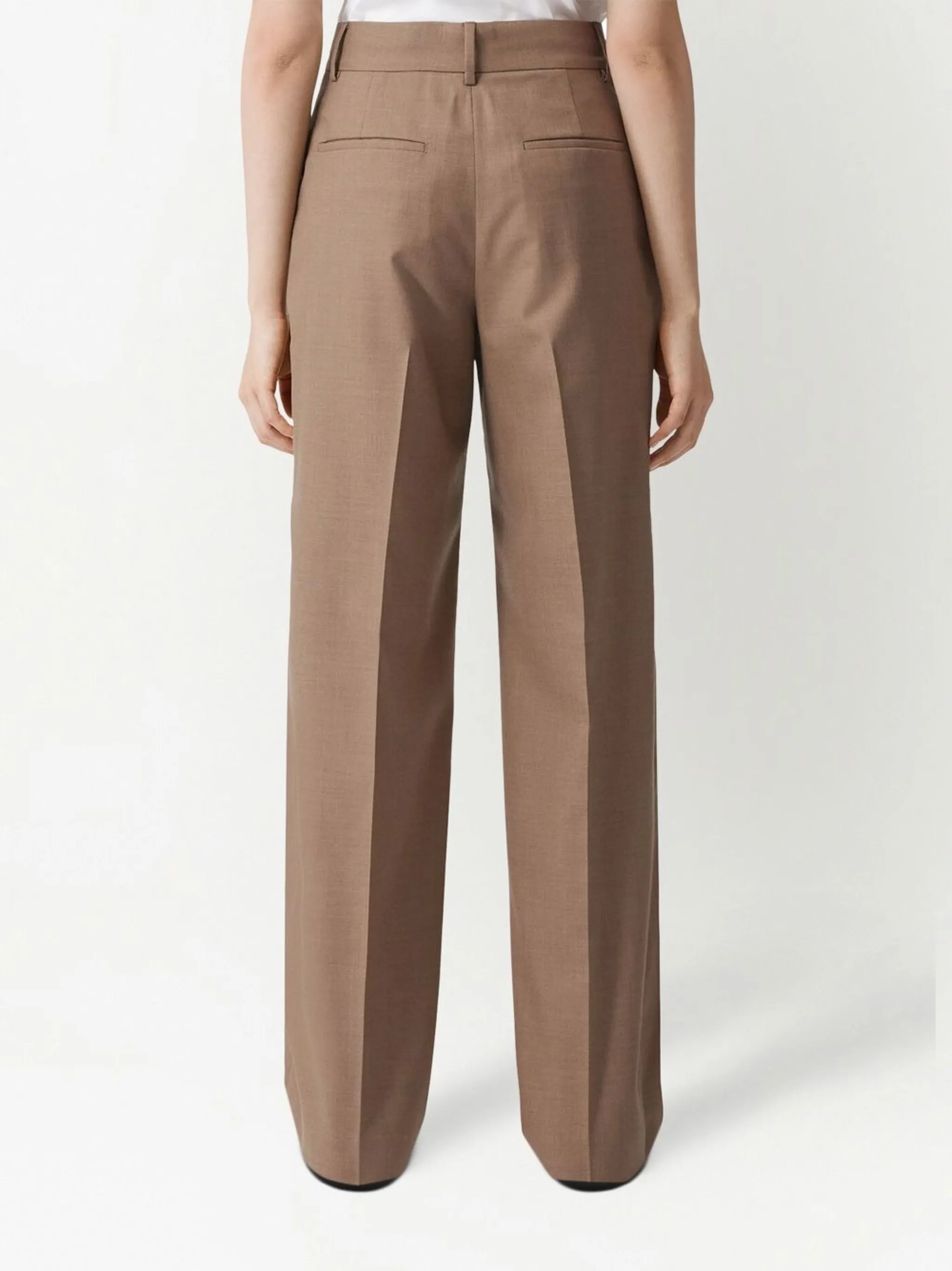 wide-leg wool trousers