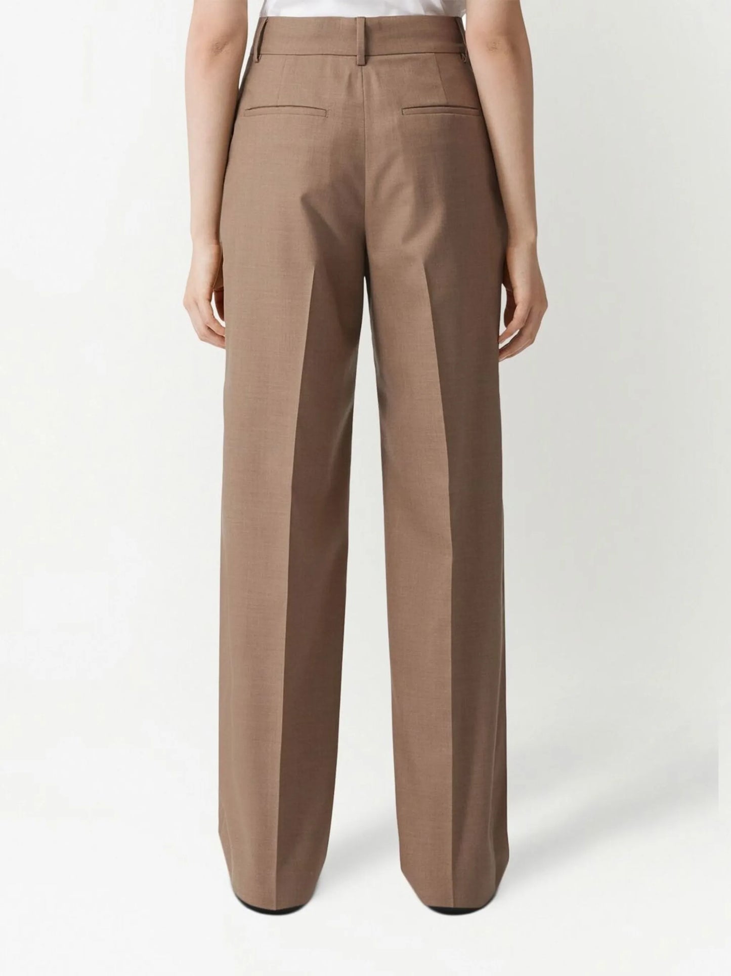 wide-leg wool trousers