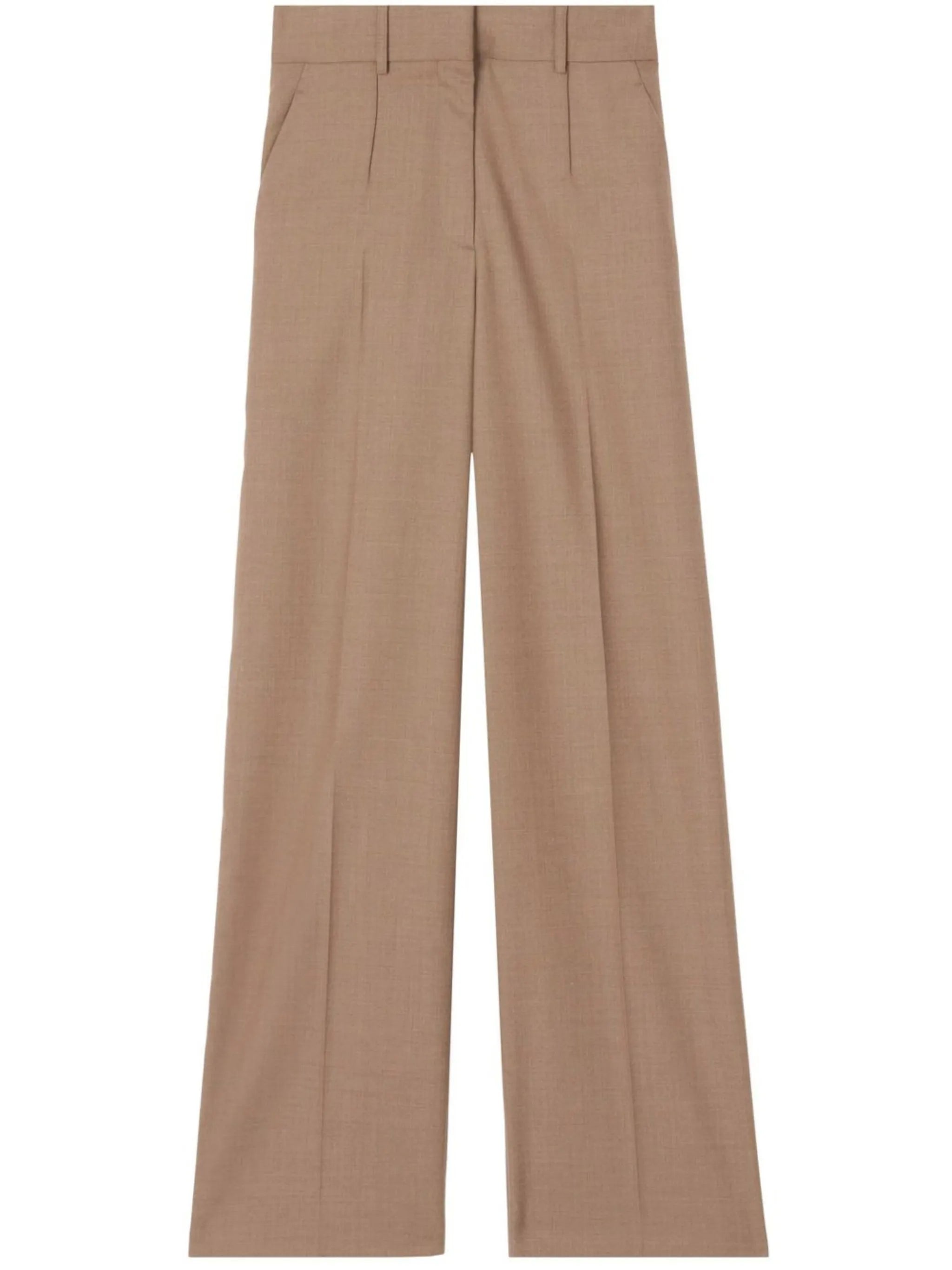wide-leg wool trousers