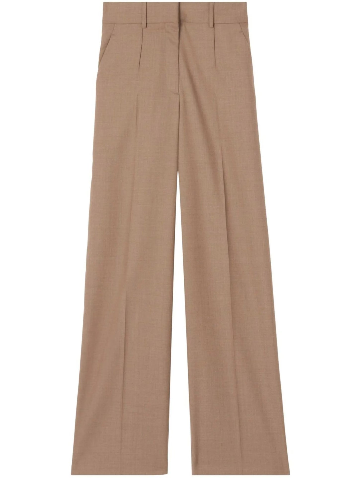 wide-leg wool trousers