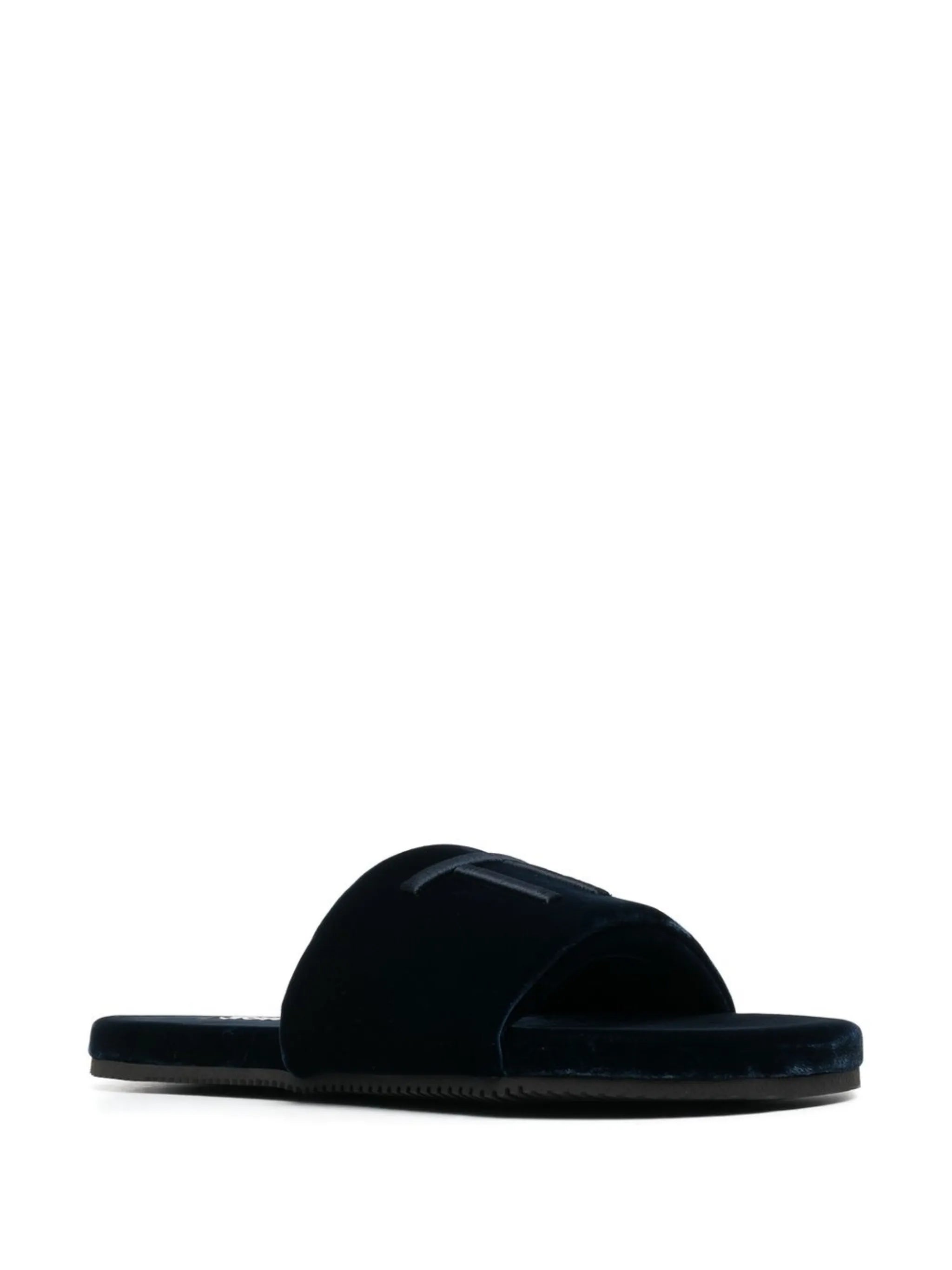 monogram velvet slides