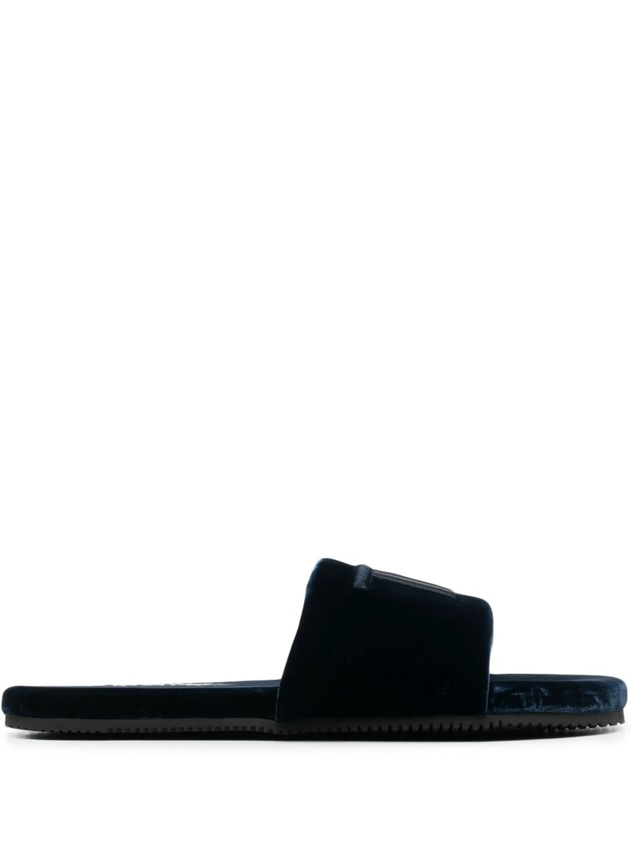 monogram velvet slides