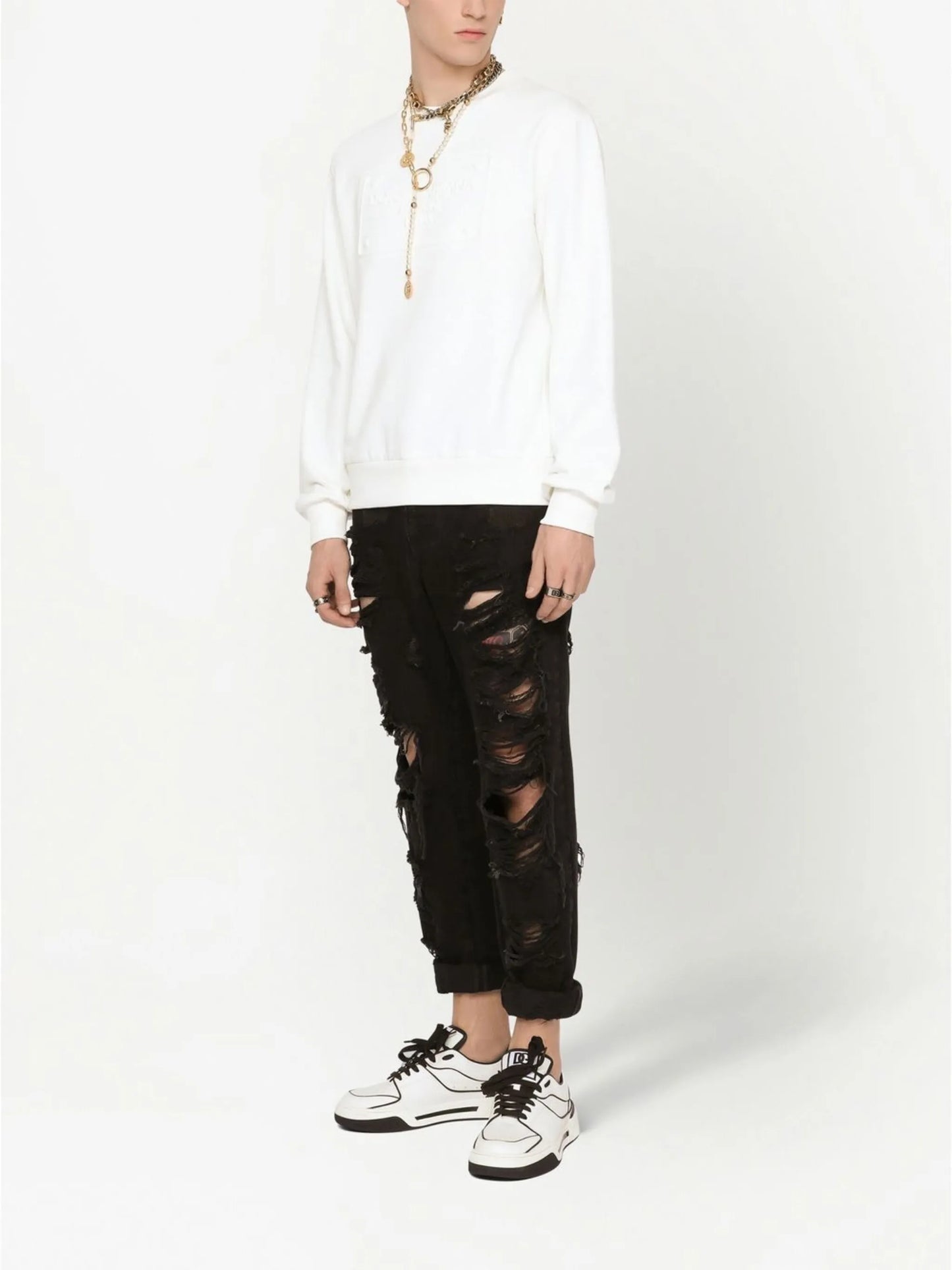 logo-embossed sweatshirt
