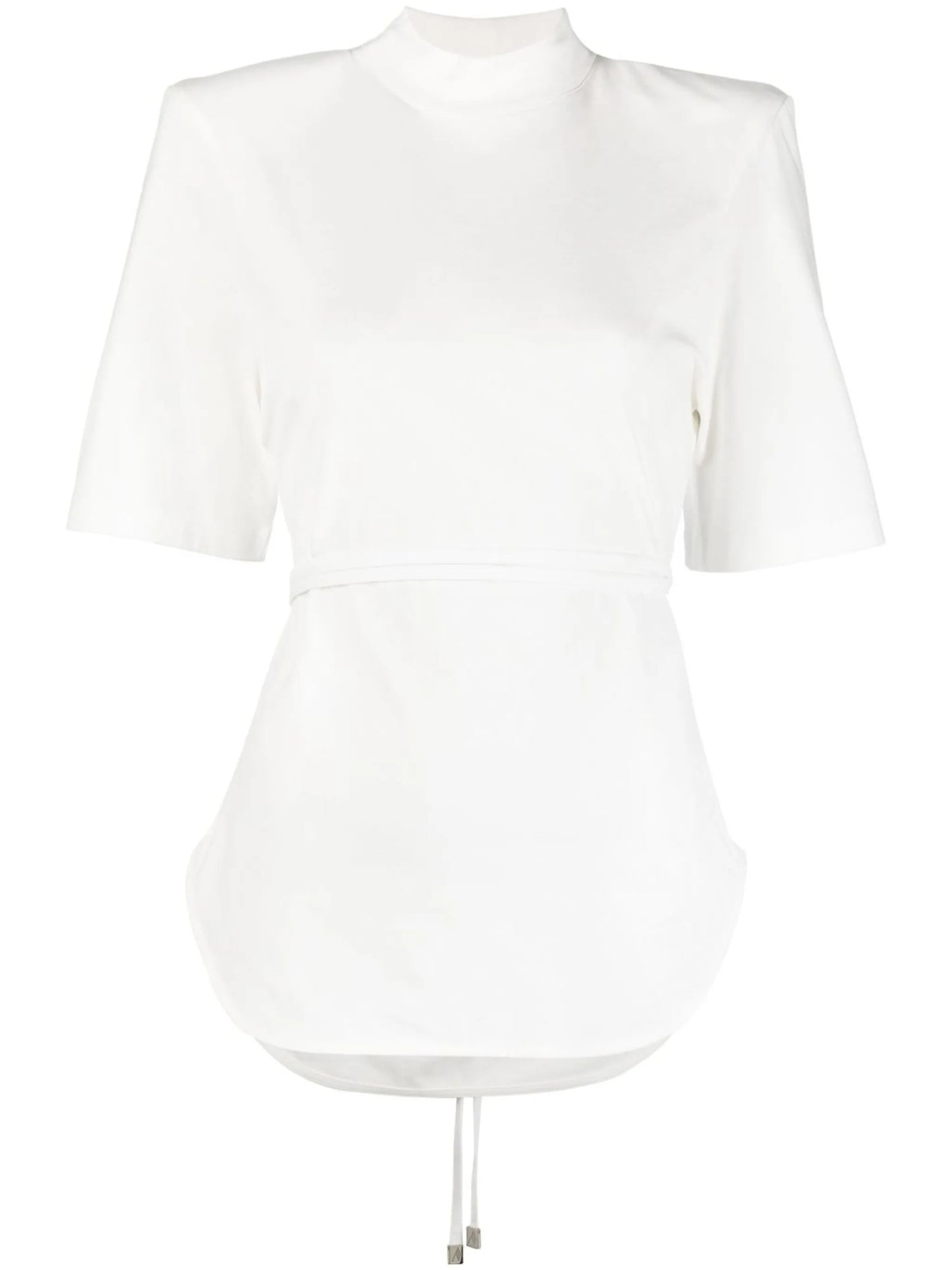 short-sleeve belted shirt
