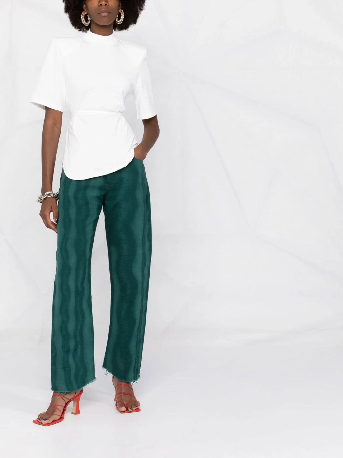 short-sleeve belted shirt