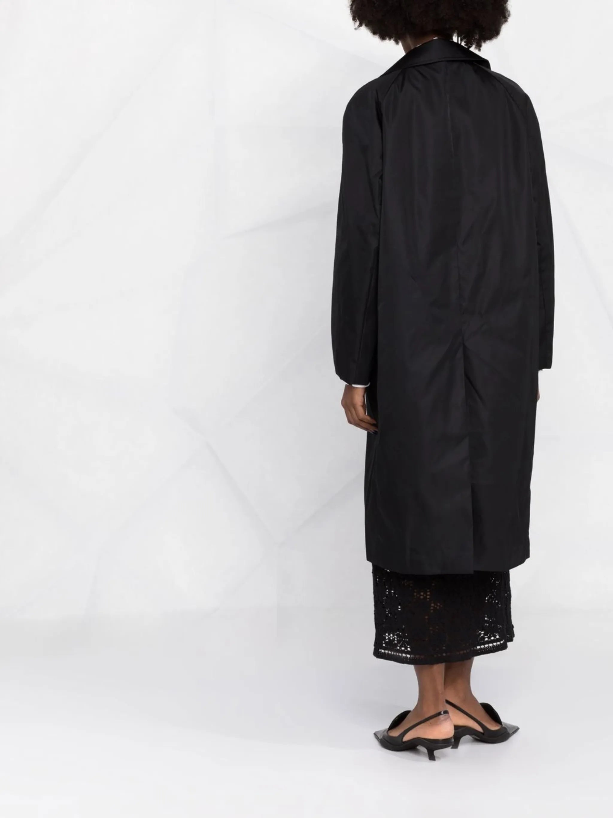 Re-Nylon single-breasted coat