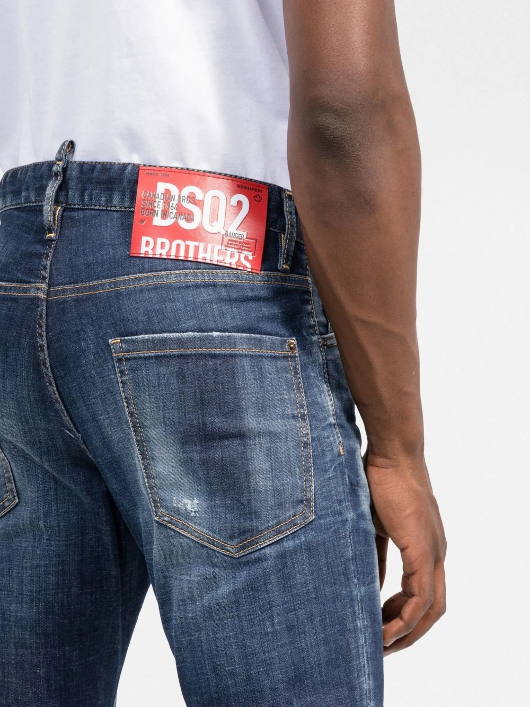 bleached slim-fit jeans