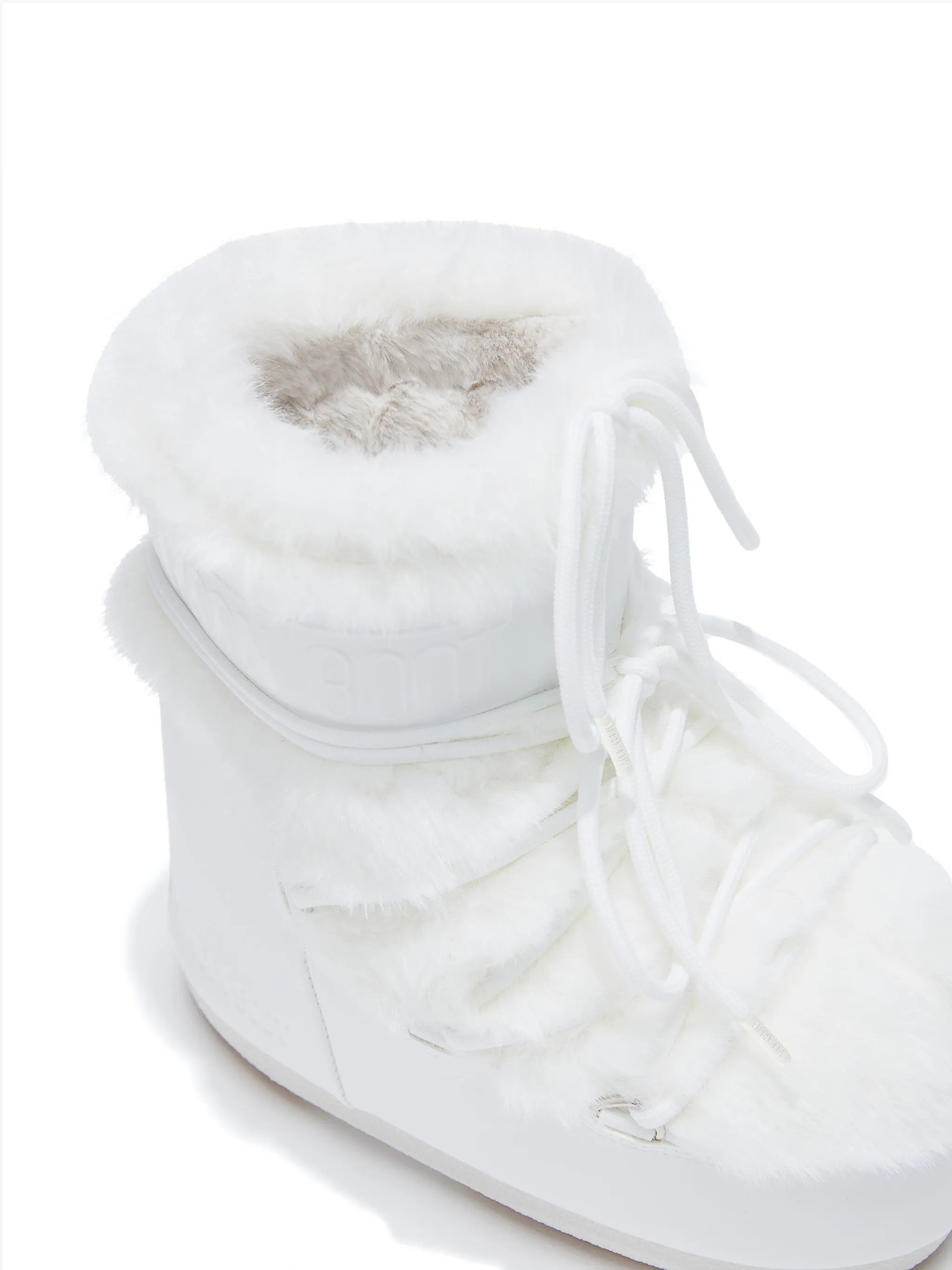 Icon Low white faux-fur boots
