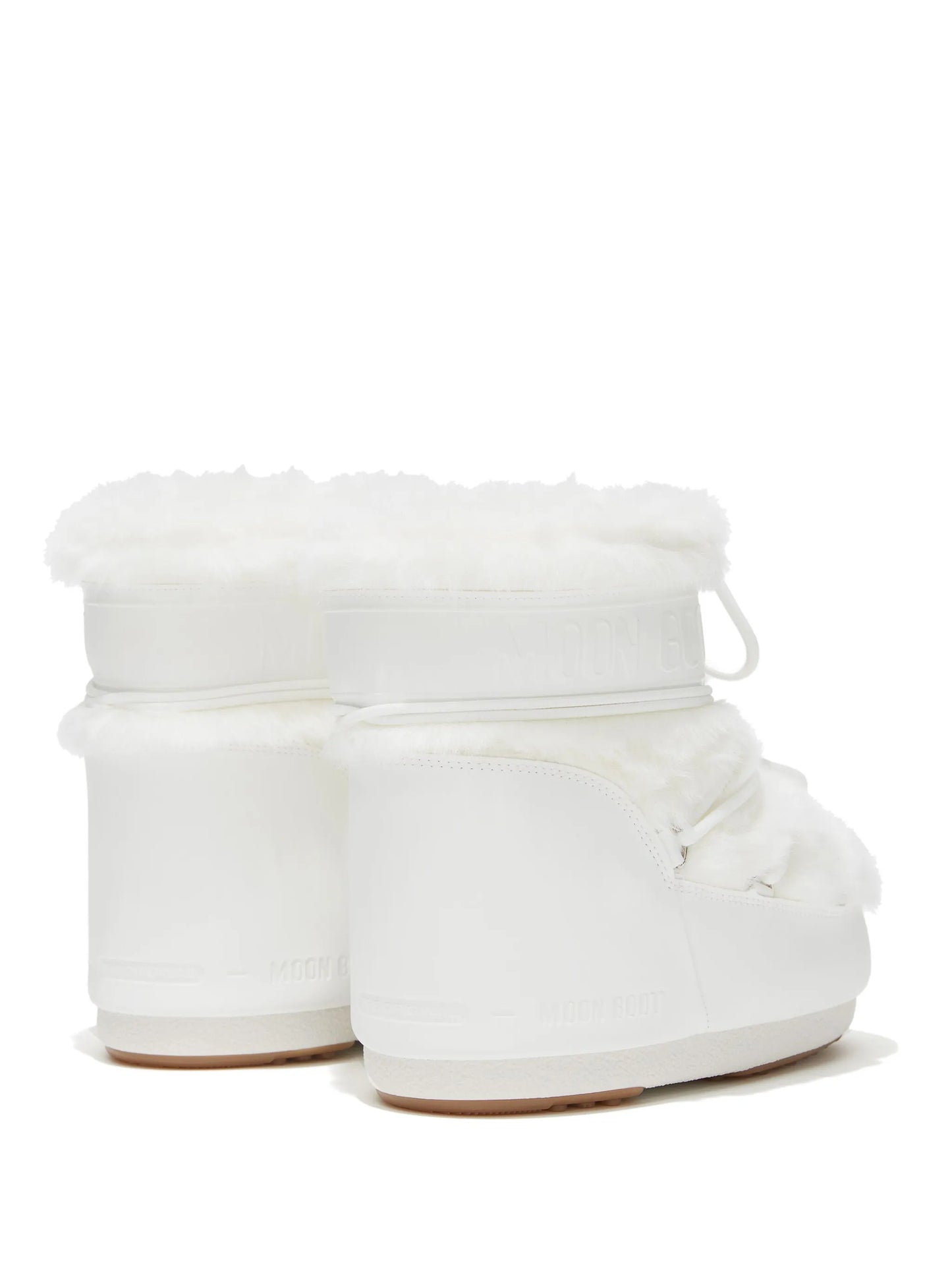 Icon Low white faux-fur boots