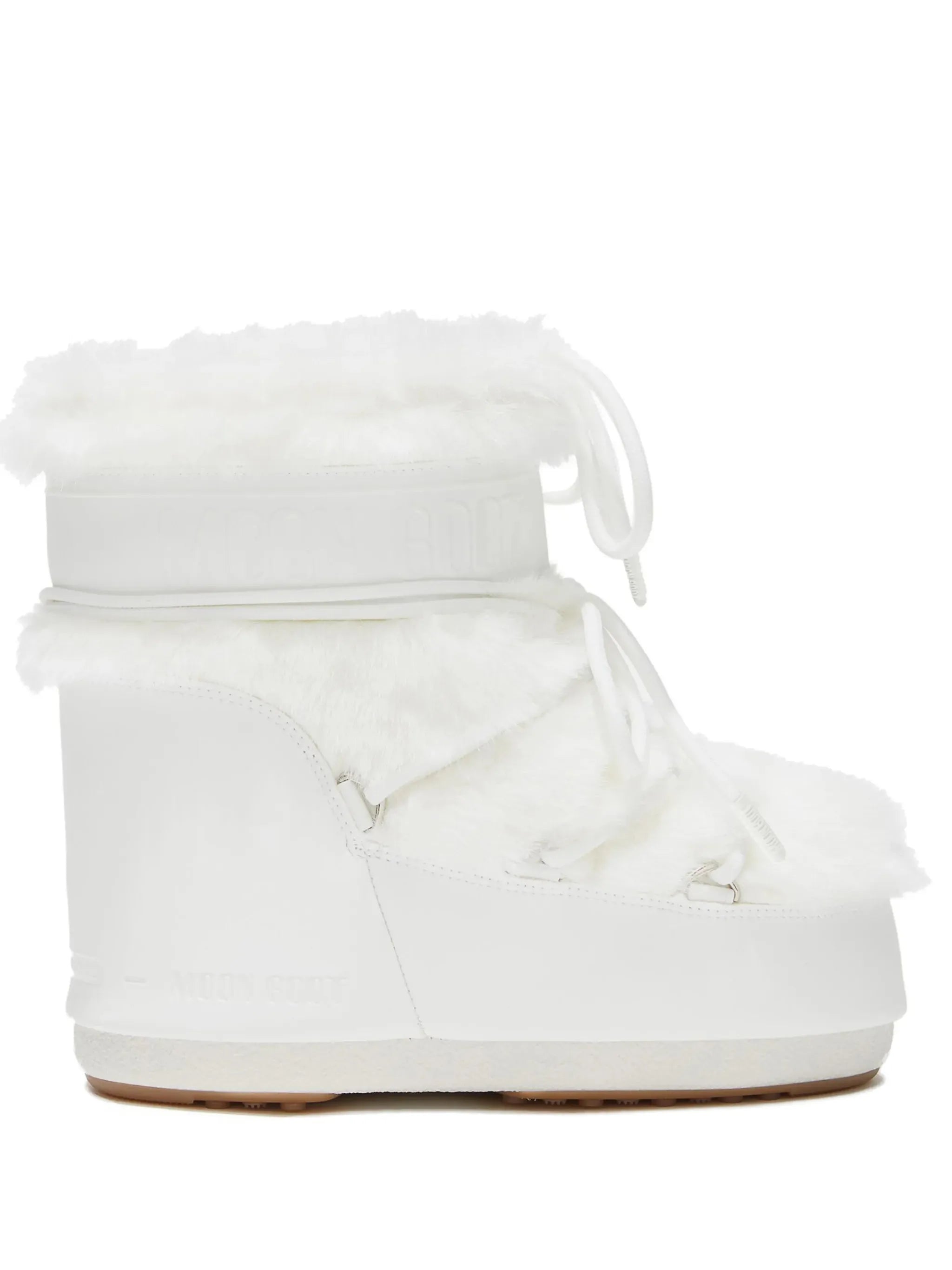 Icon Low white faux-fur boots