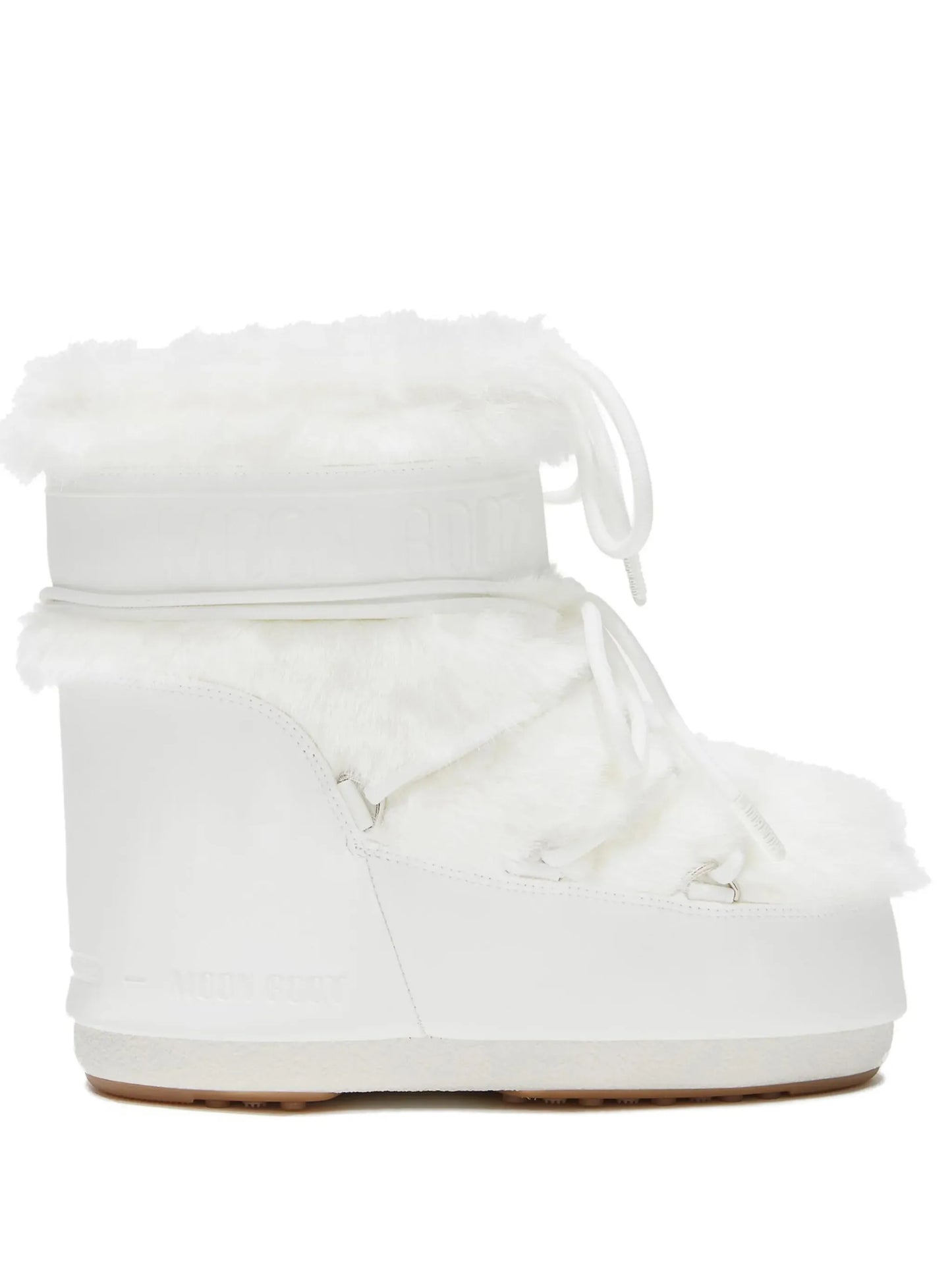 Icon Low white faux-fur boots