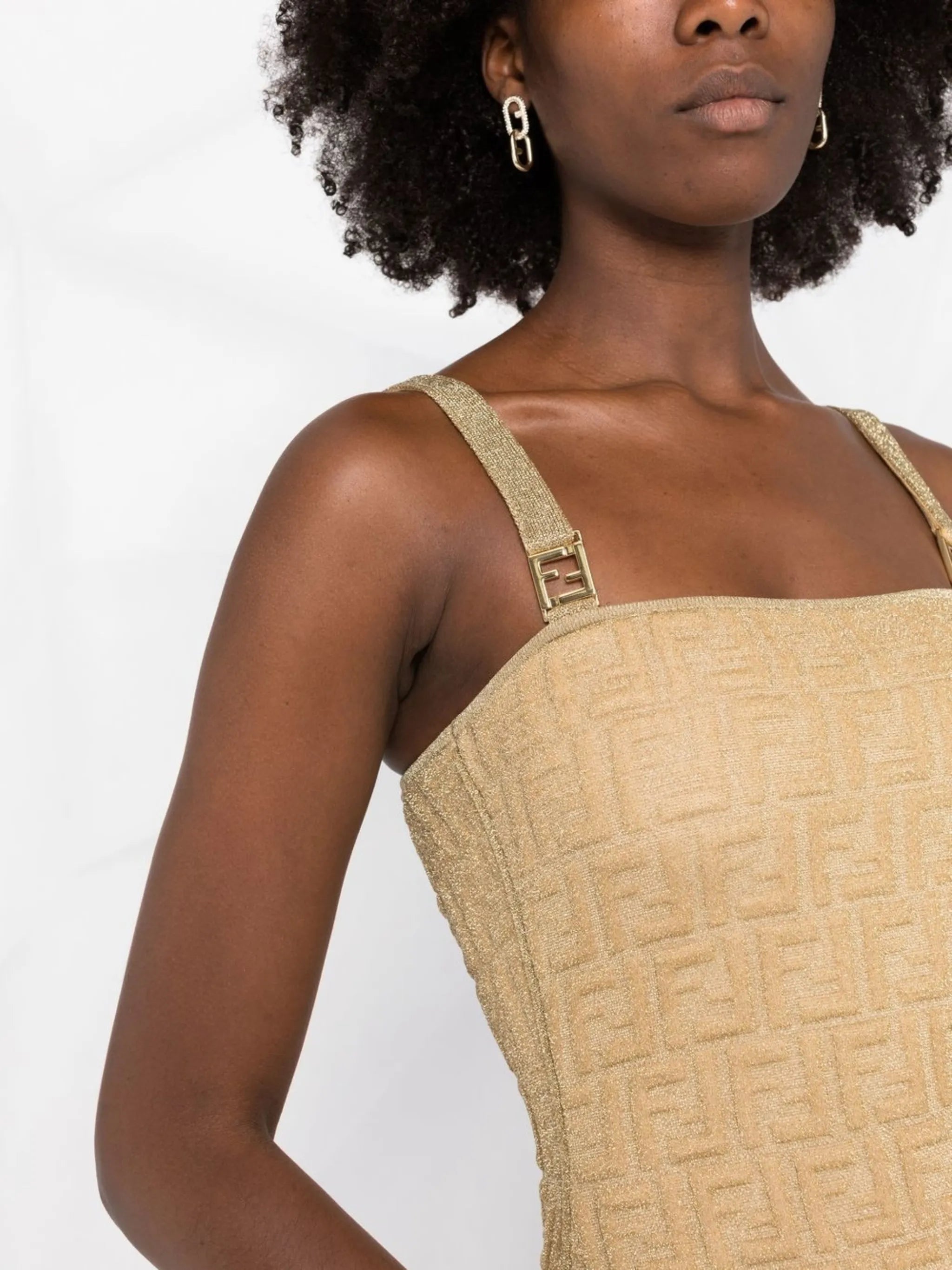 all-over embossed-logo dress