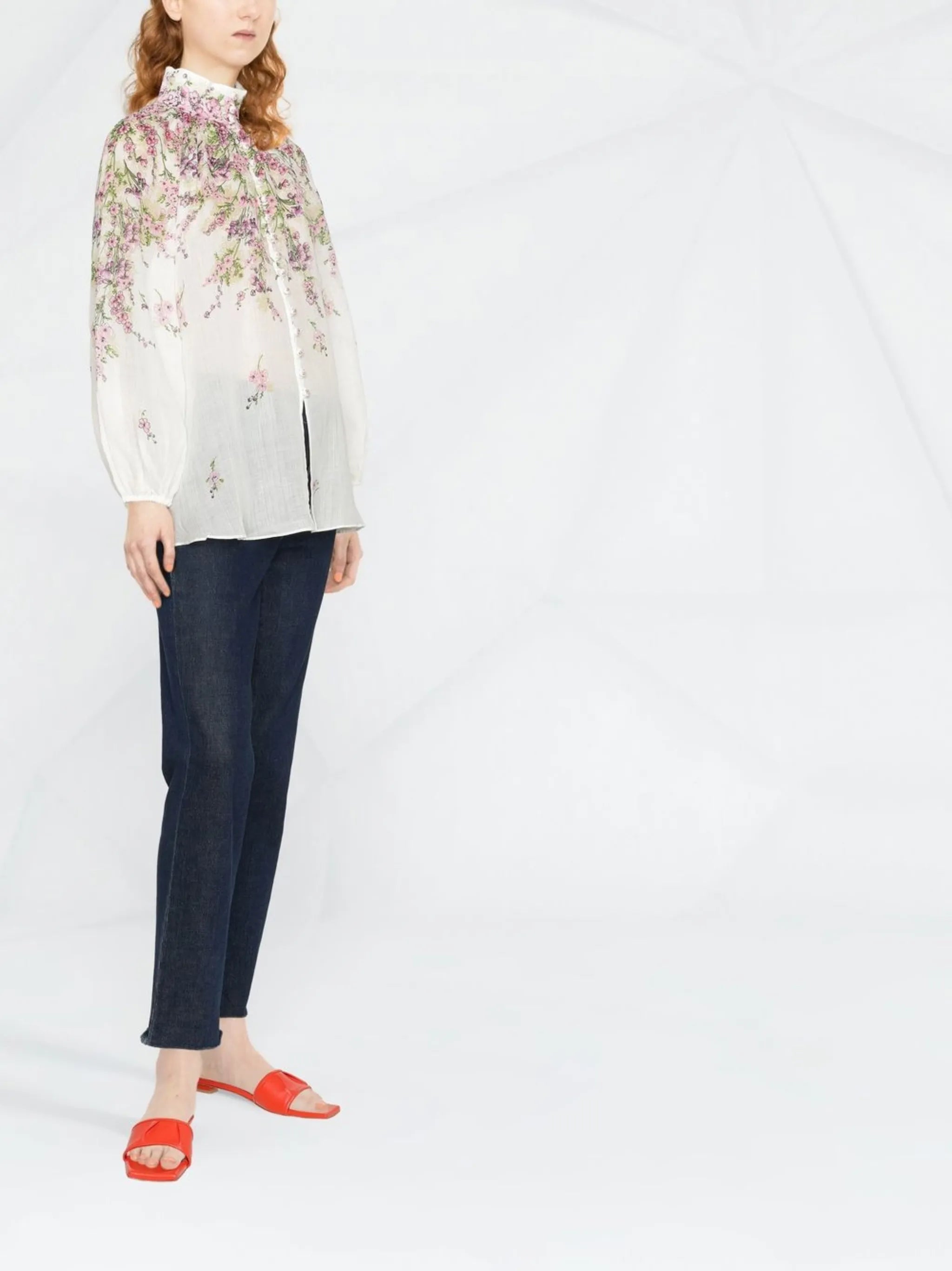 Billow floral-print blouse