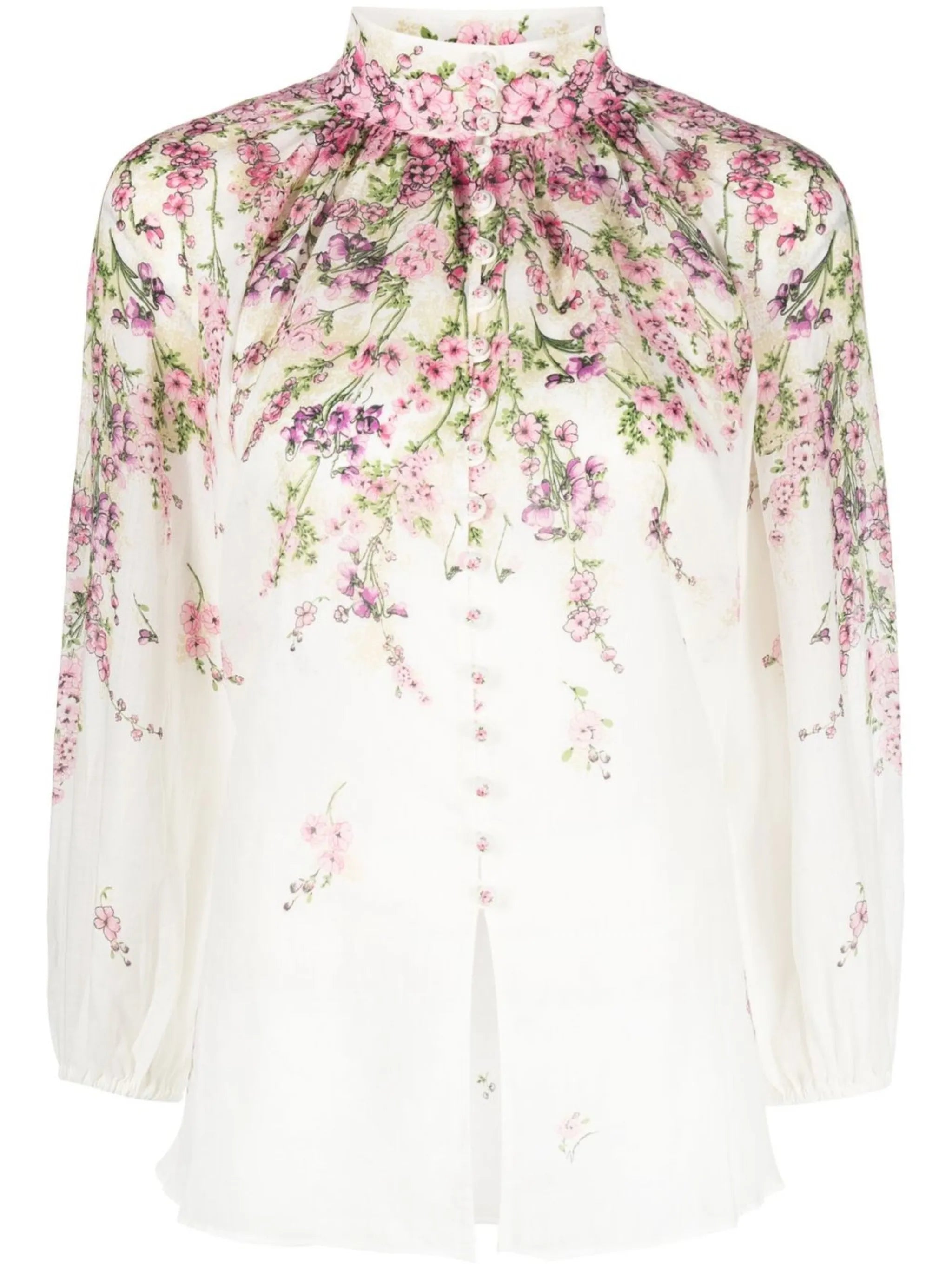 Billow floral-print blouse