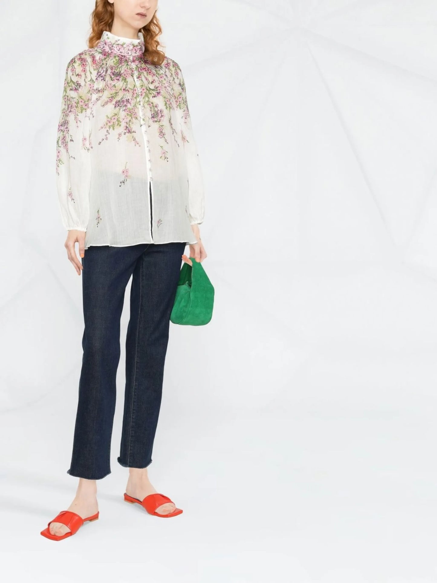 Billow floral-print blouse