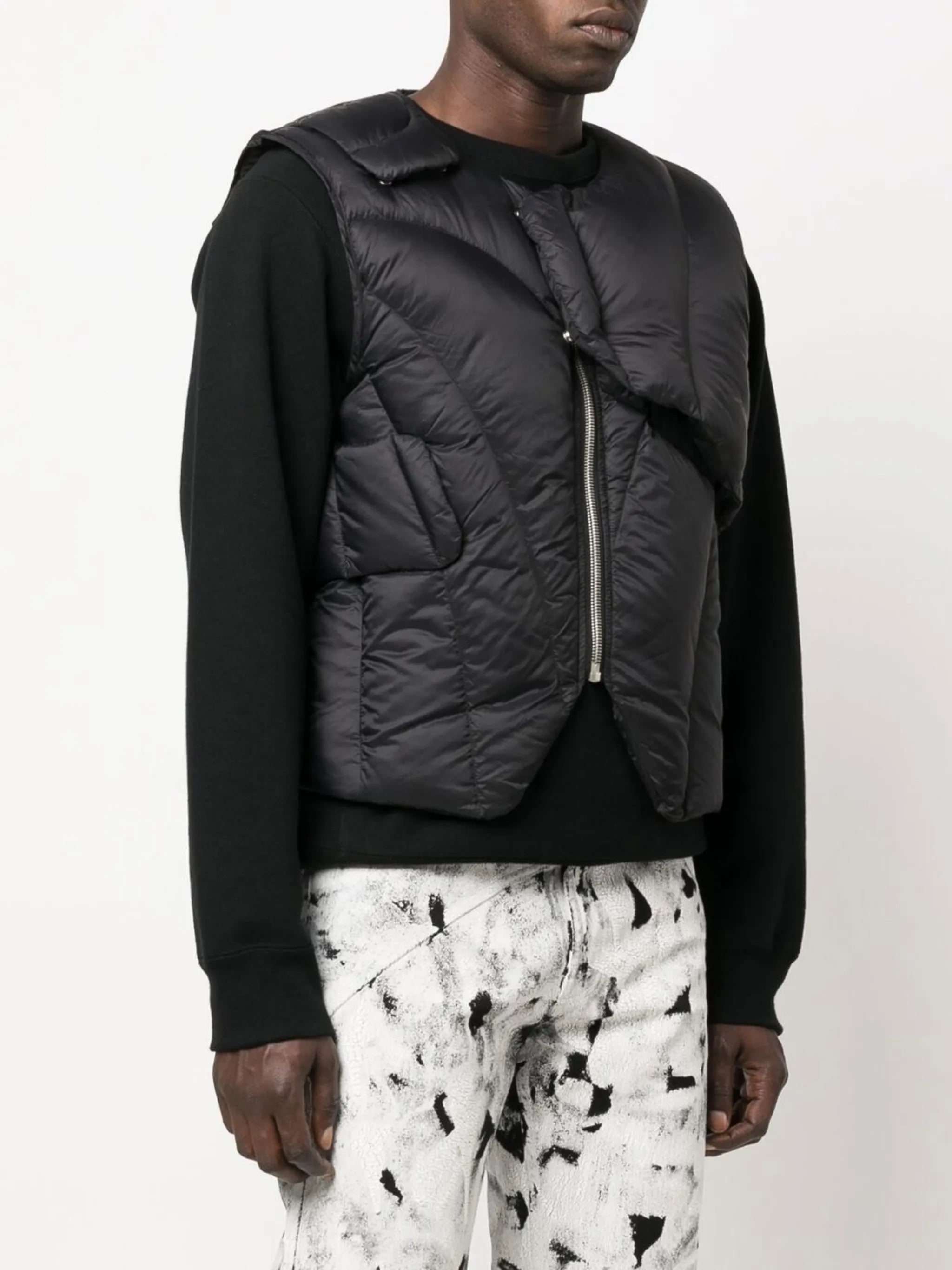logo-print padded gilet