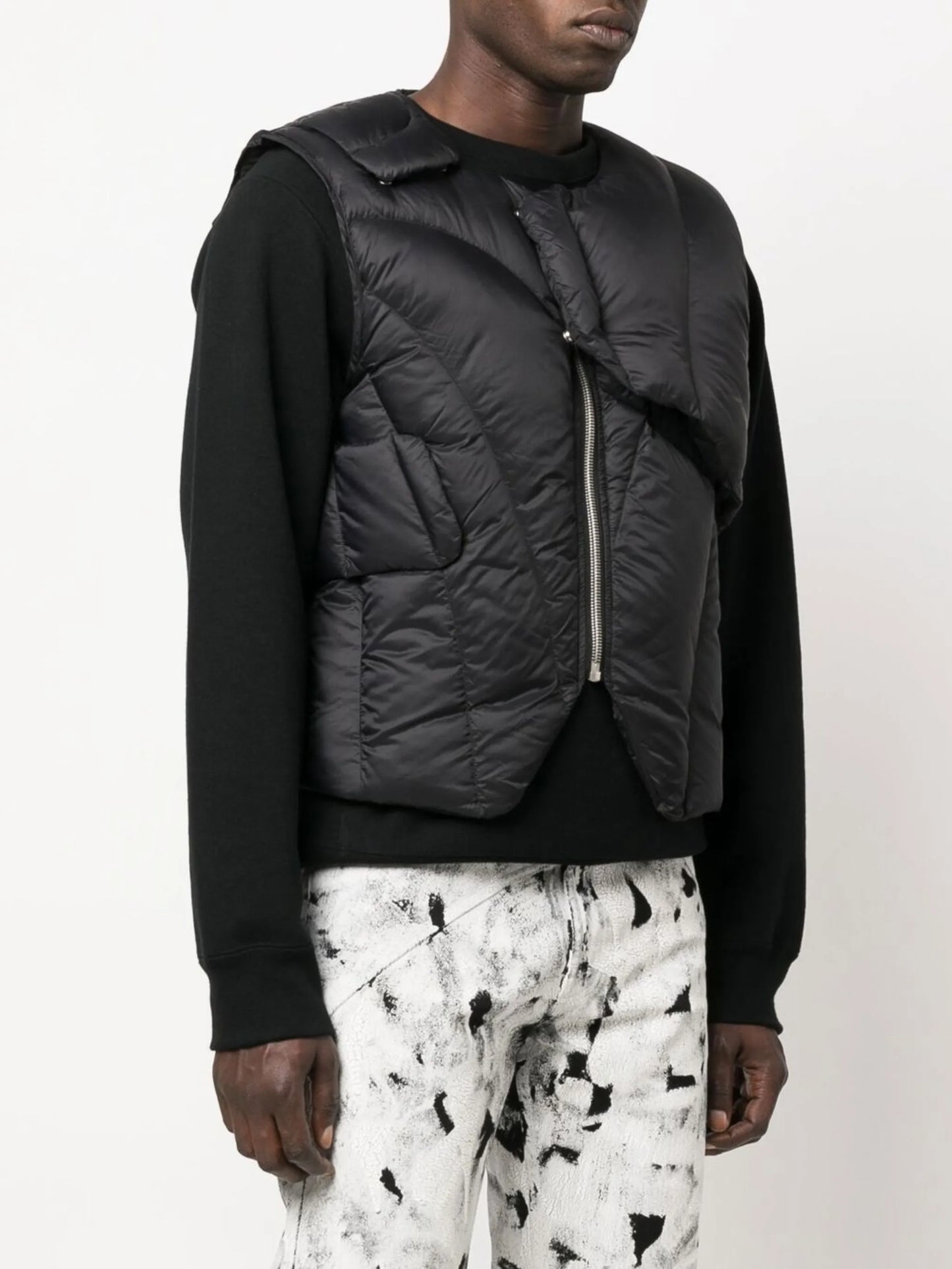 logo-print padded gilet