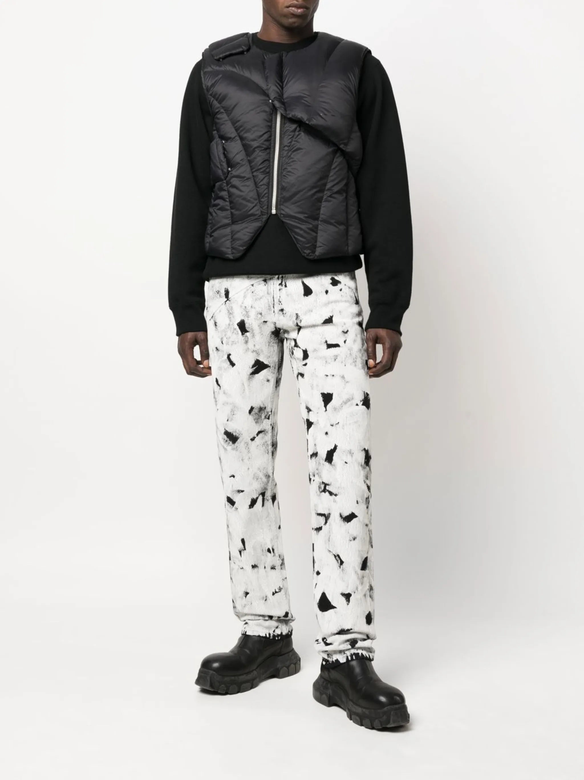 logo-print padded gilet