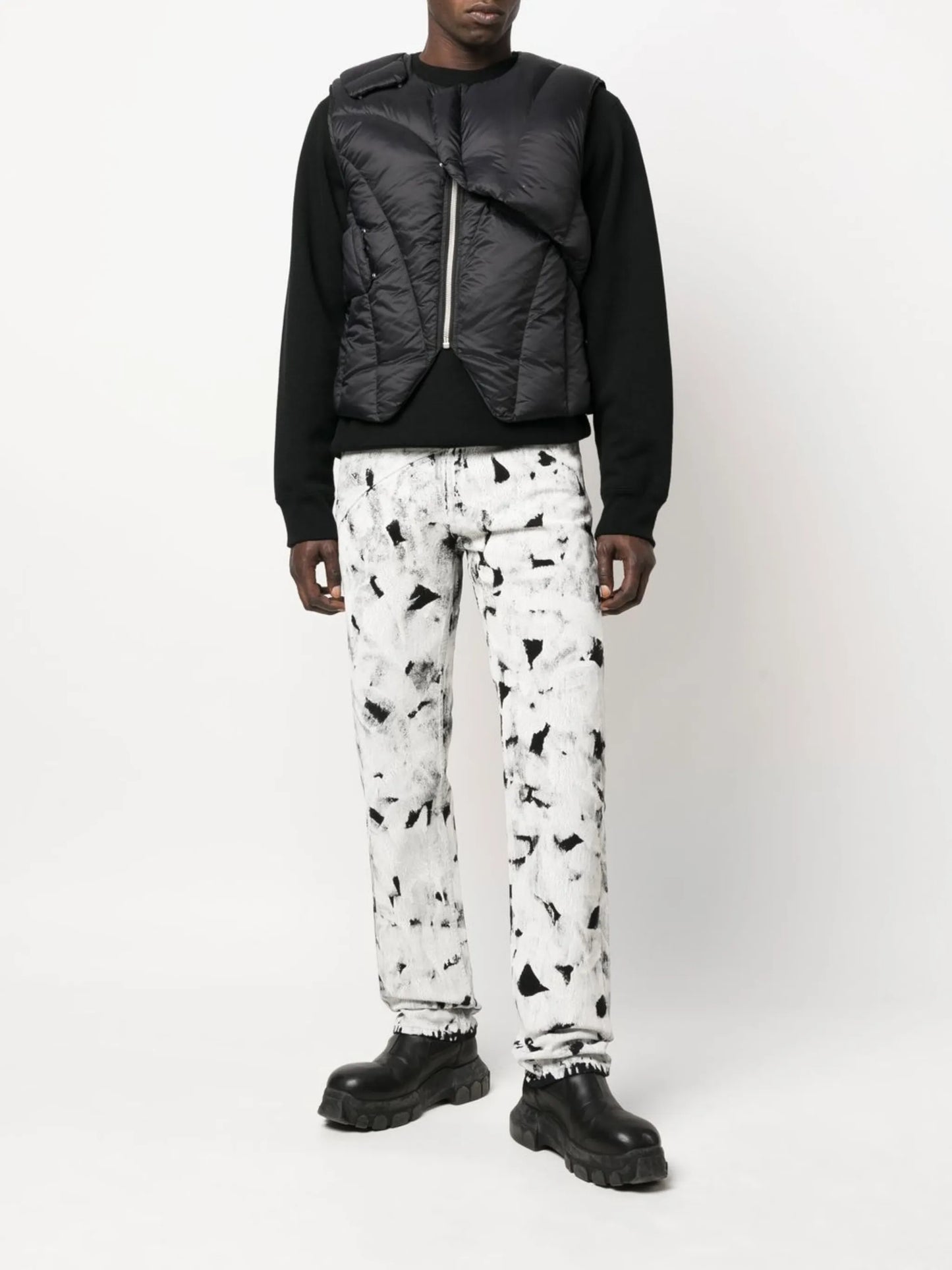 logo-print padded gilet
