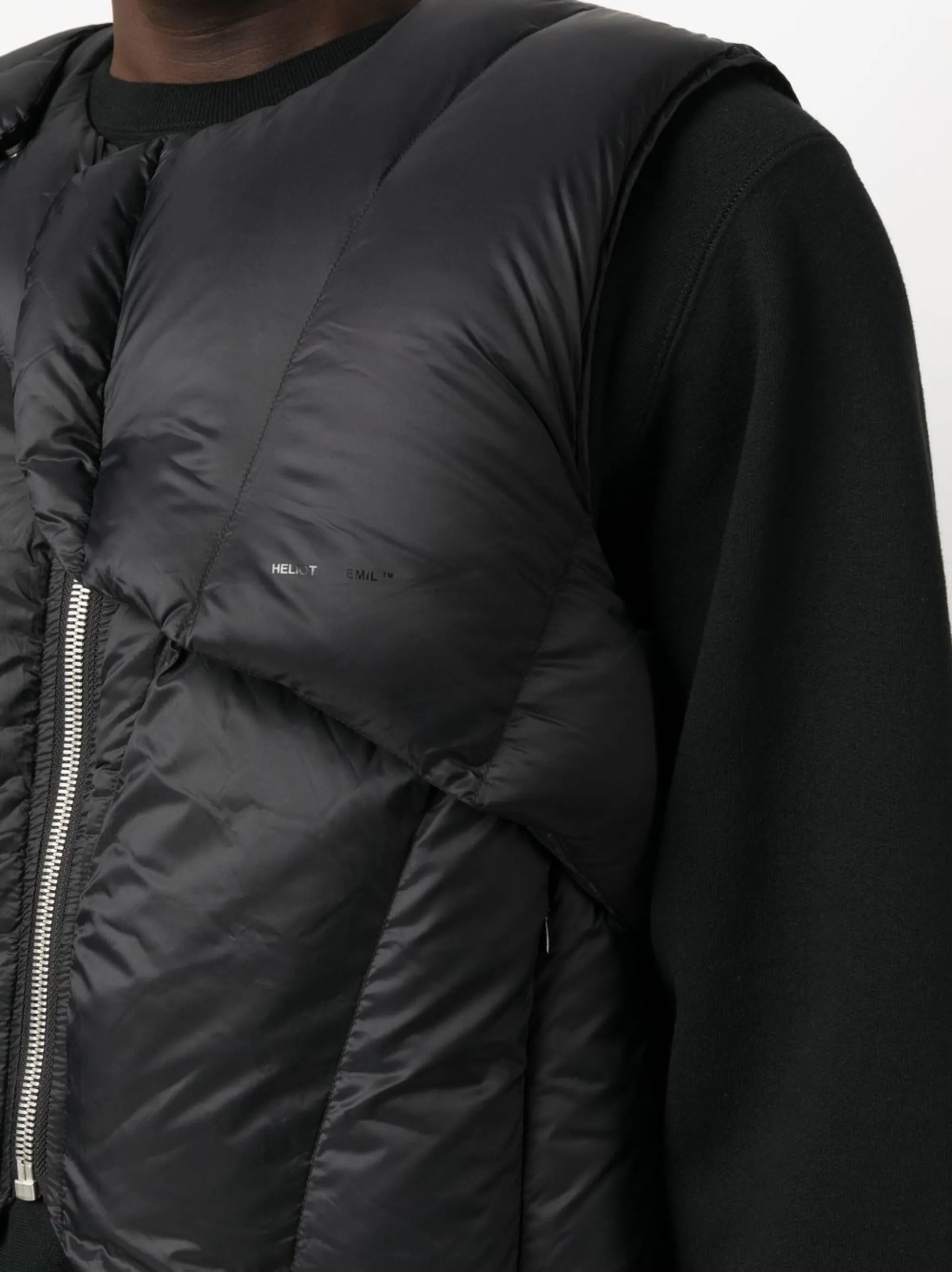 logo-print padded gilet