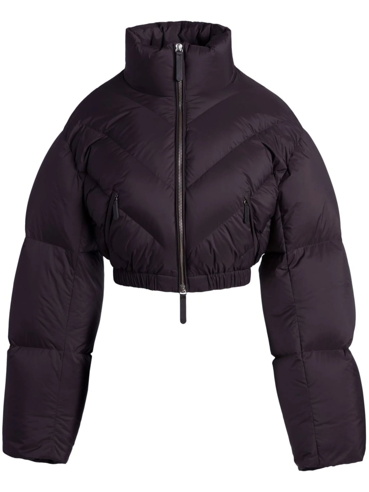 high-neck cropped puffer jacket