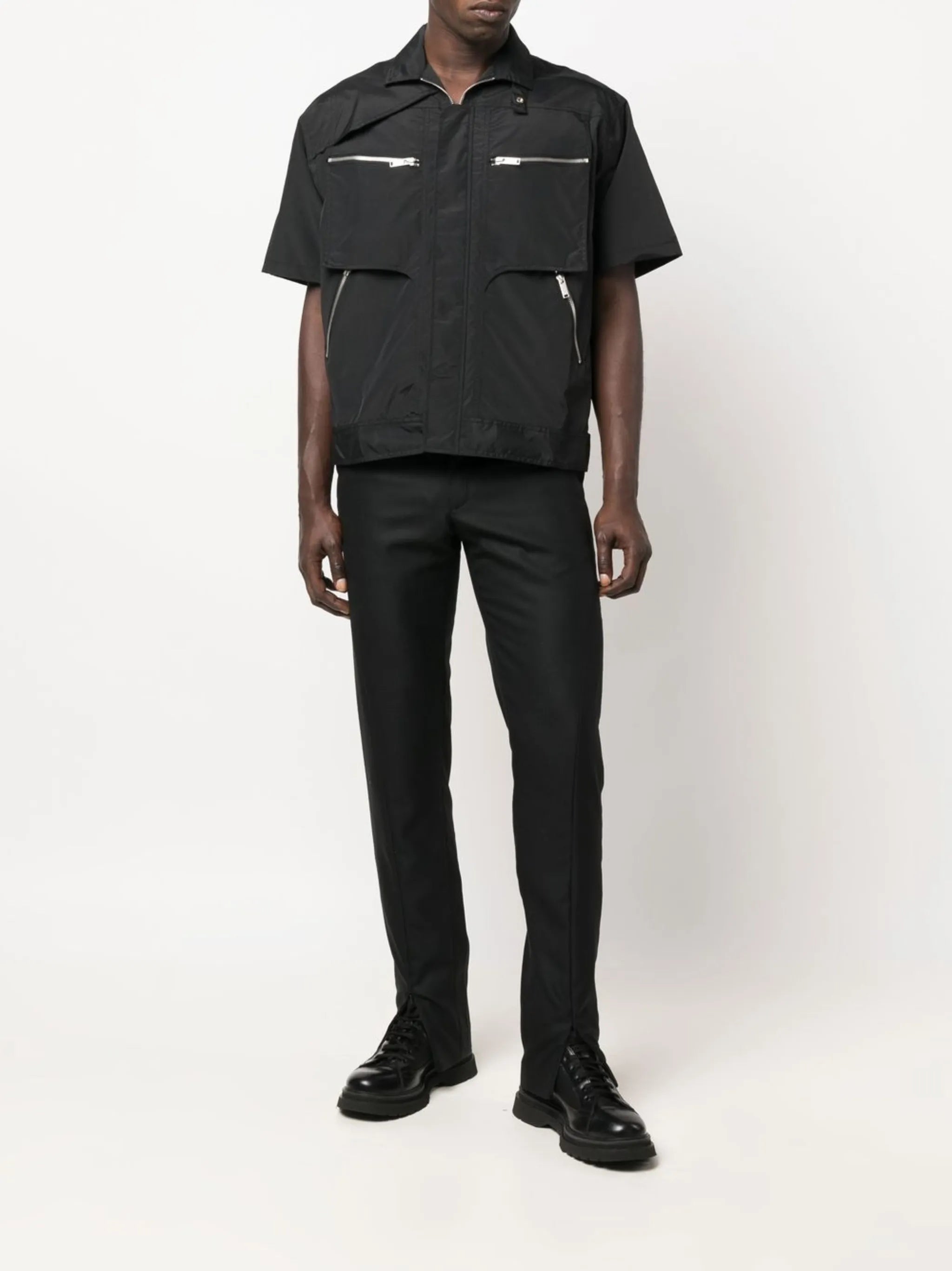 hook-embellished straight chinos