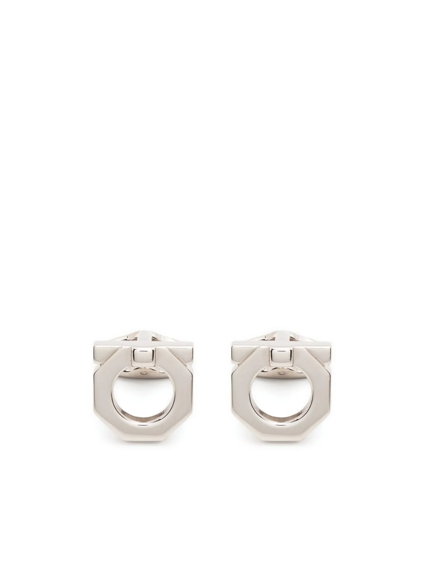 engraved-logo polished-effect cufflinks
