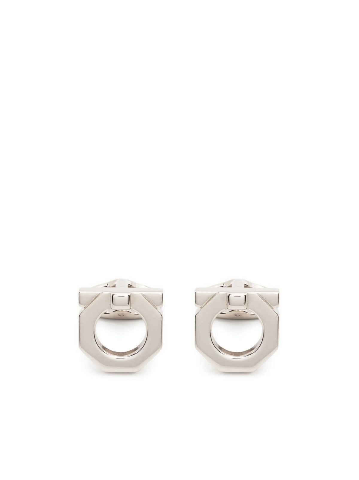 engraved-logo polished-effect cufflinks