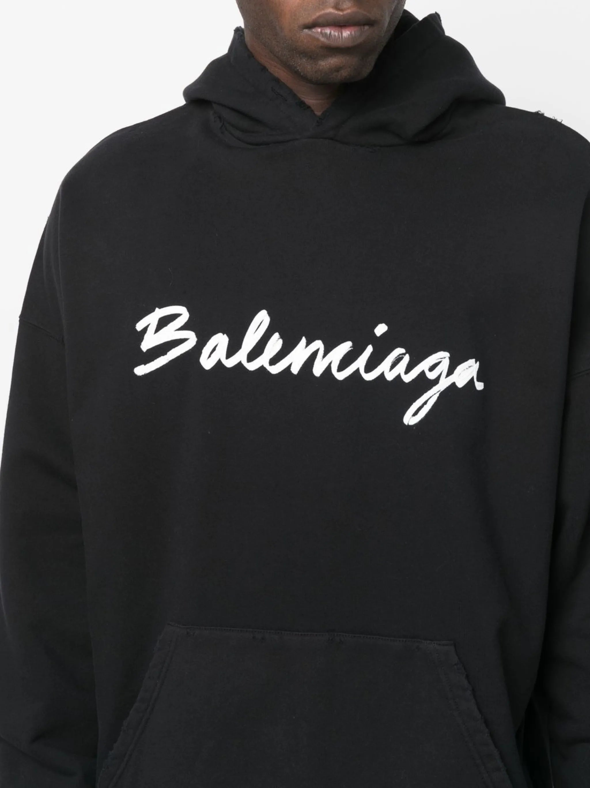 logo-print cotton hoodie