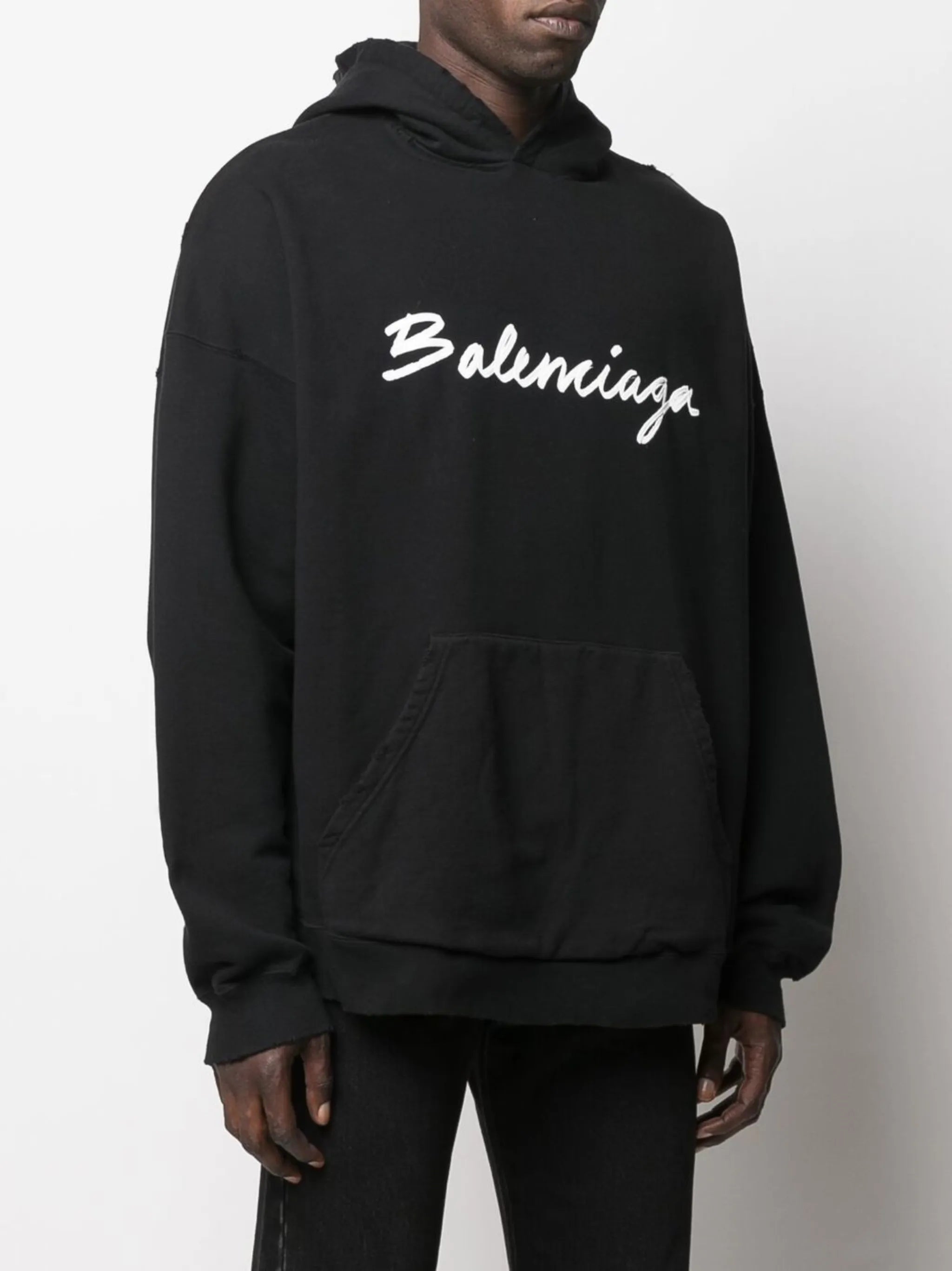 logo-print cotton hoodie