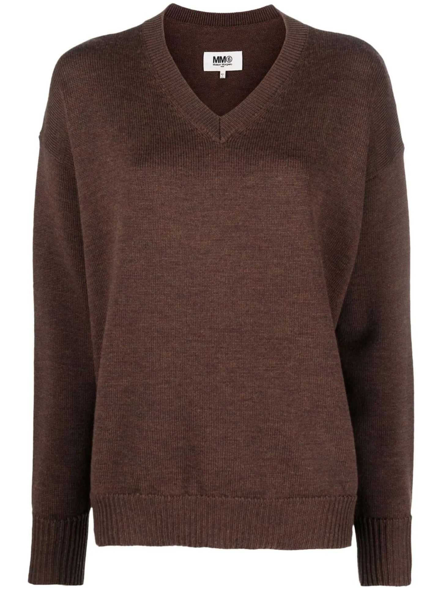 V-neck logo-intarsia jumper