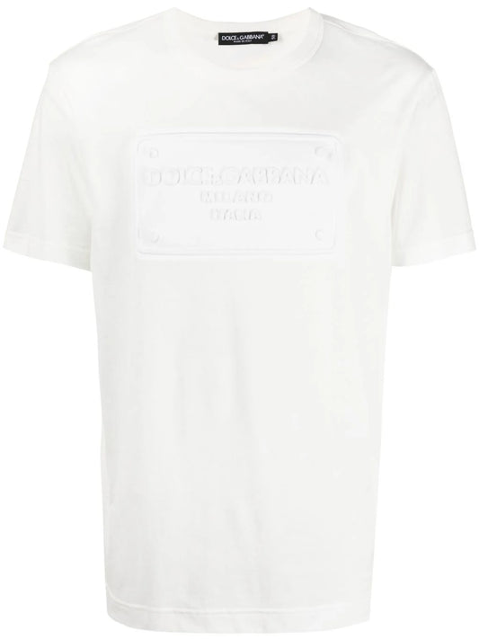 logo-embossed cotton T-shirt