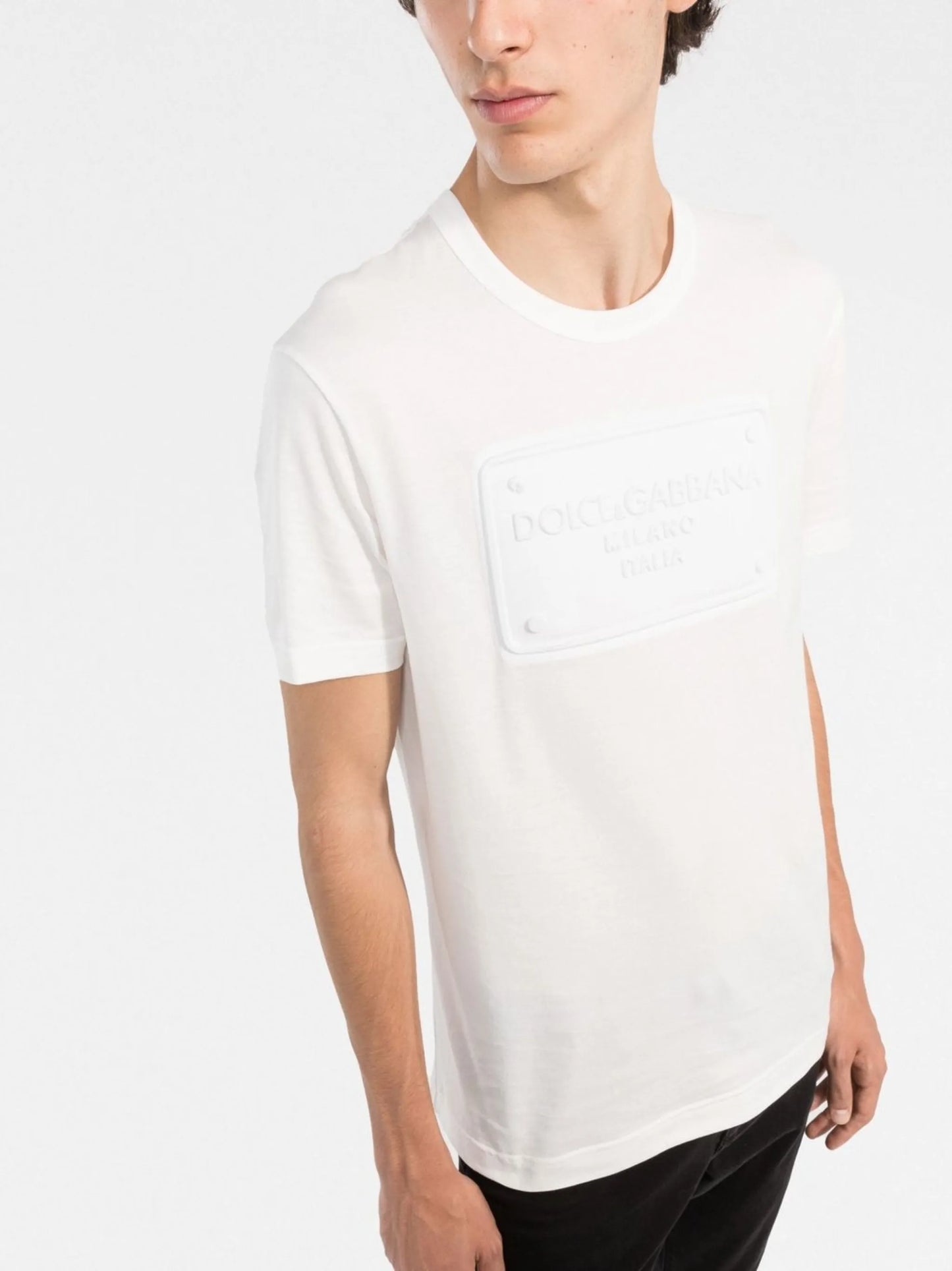 logo-embossed cotton T-shirt
