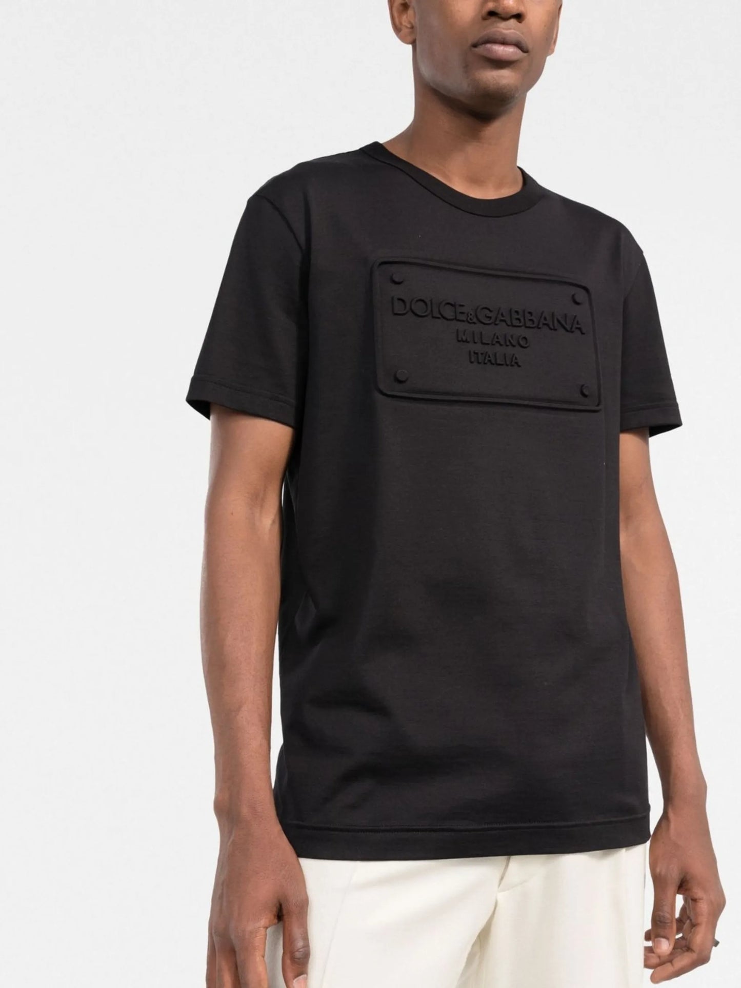 logo-embossed cotton T-shirt