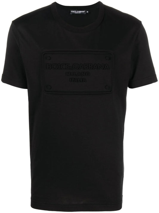 logo-embossed cotton T-shirt