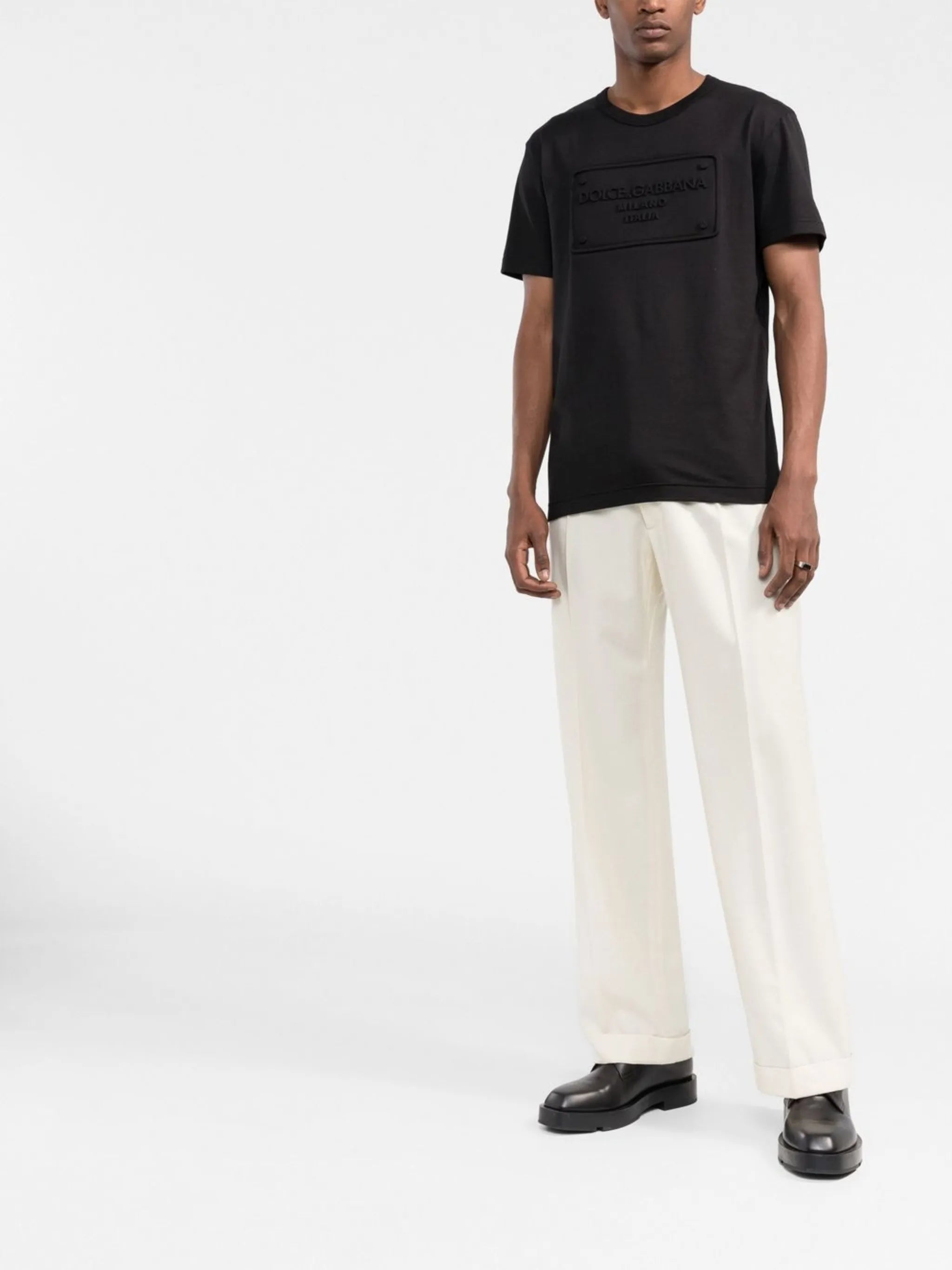 logo-embossed cotton T-shirt