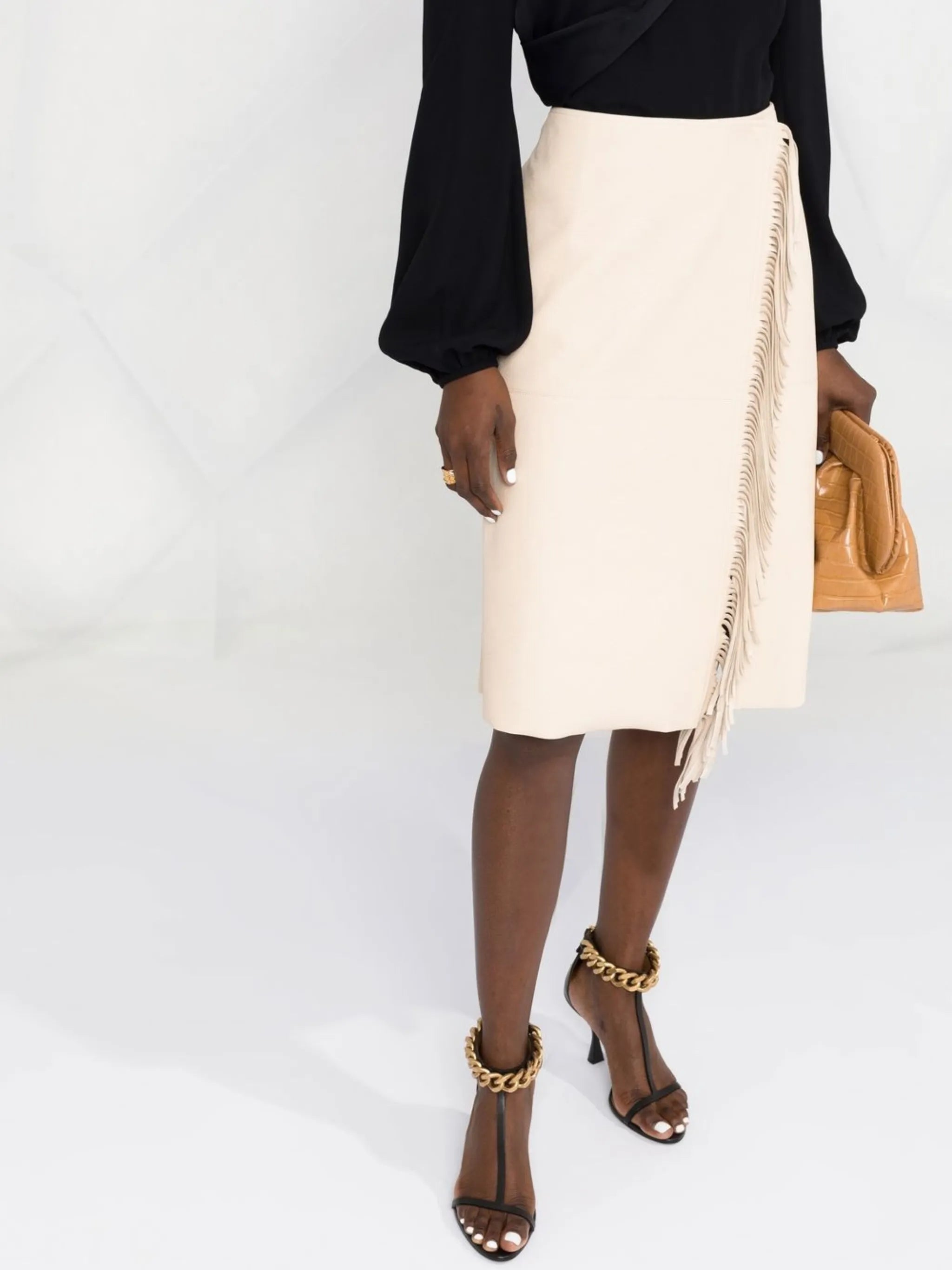 fringed wrap skirt