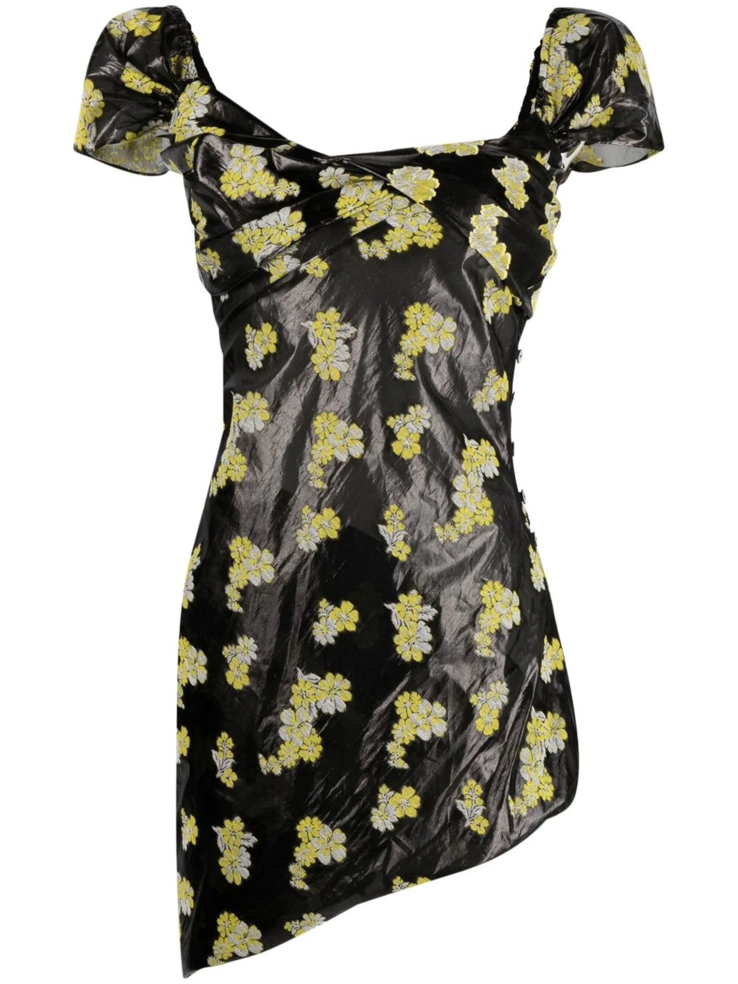 floral-embroidered midi dress